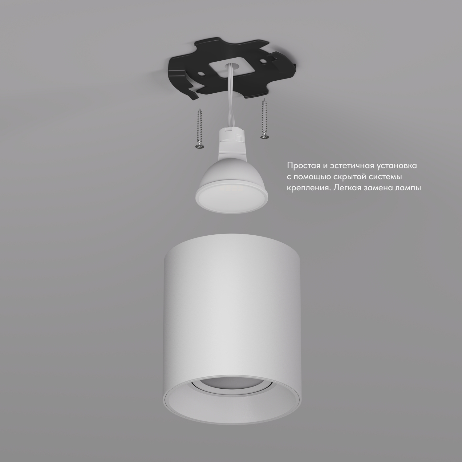 DK3040-WH Светильник накладной IP 20, 10 Вт, GU5.3, LED, белый, пластик