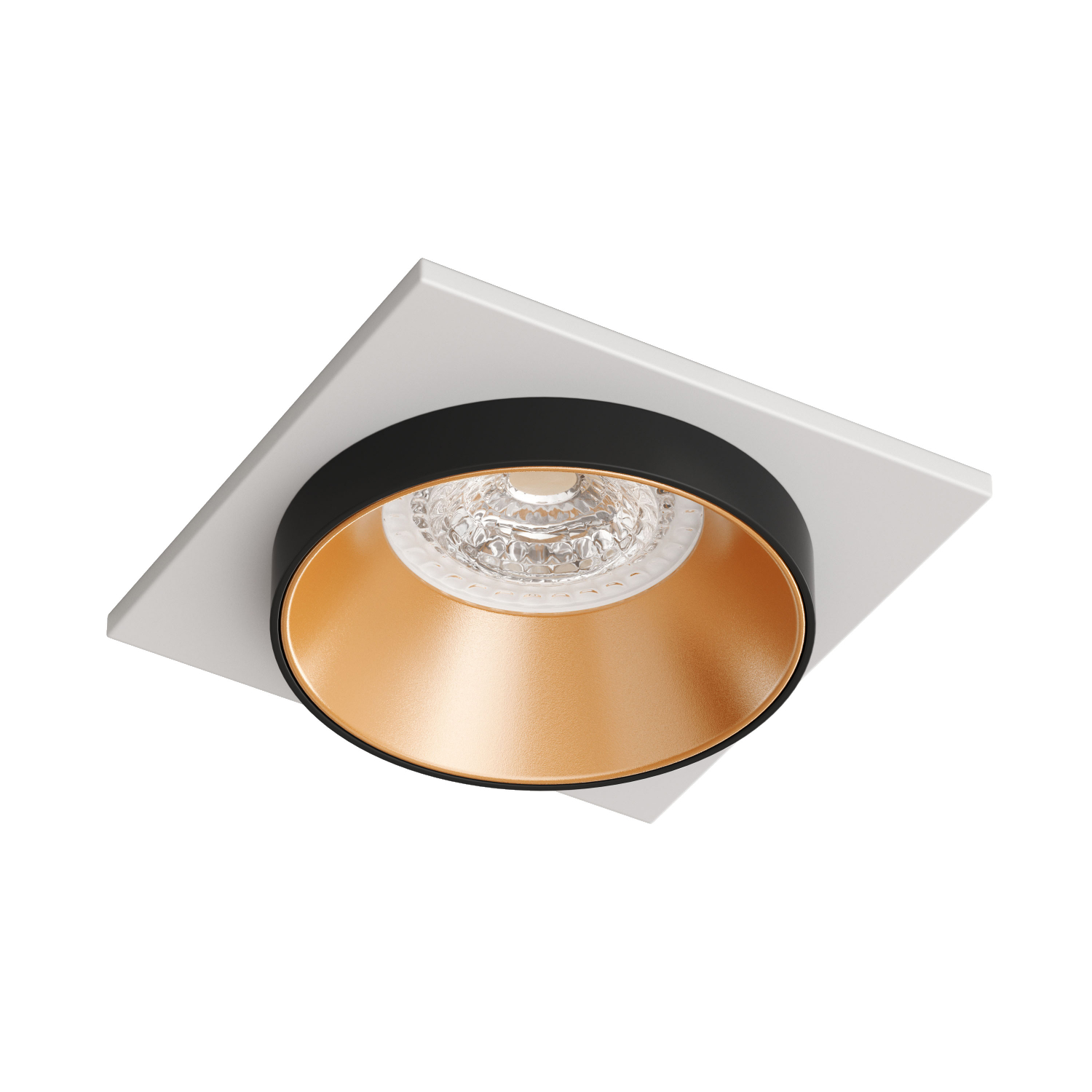 DK2402-GD Встраиваемый светильник, IP 20, 50 Вт, GU10, черный/золотой, алюминий
