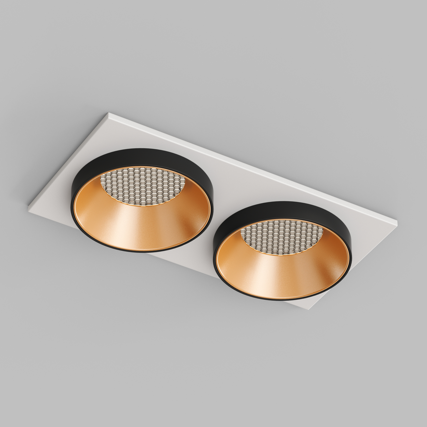 DK2422-GD Встраиваемый светильник, IP 20, 50 Вт, GU10, черный/золотой, алюминий