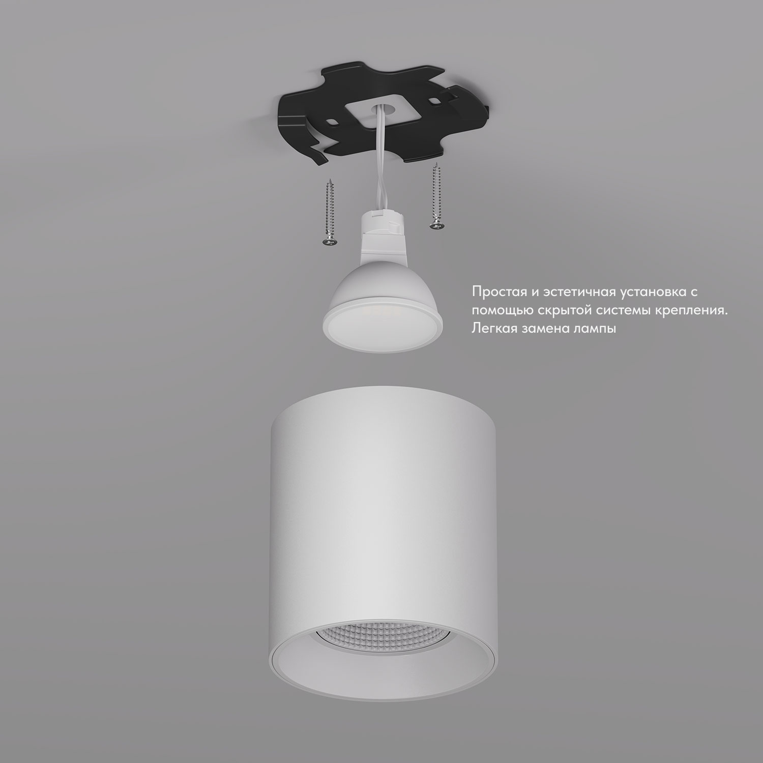 DK3090-WH Светильник накладной IP 20, 10 Вт, GU5.3, LED, белый/белый, пластик