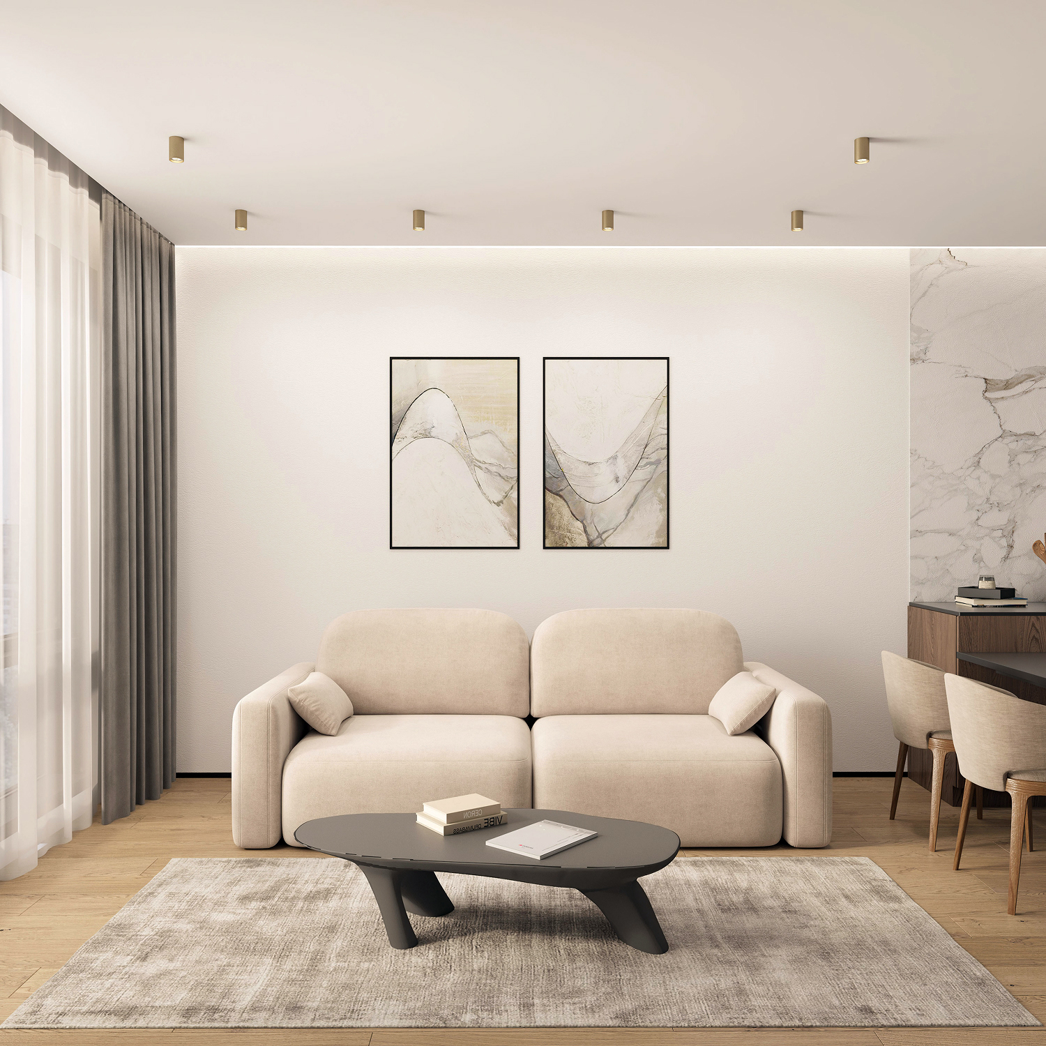 DK2050-SG Накладной светильник, IP 20, 15 Вт, GU5.3, матовое золото, алюминий