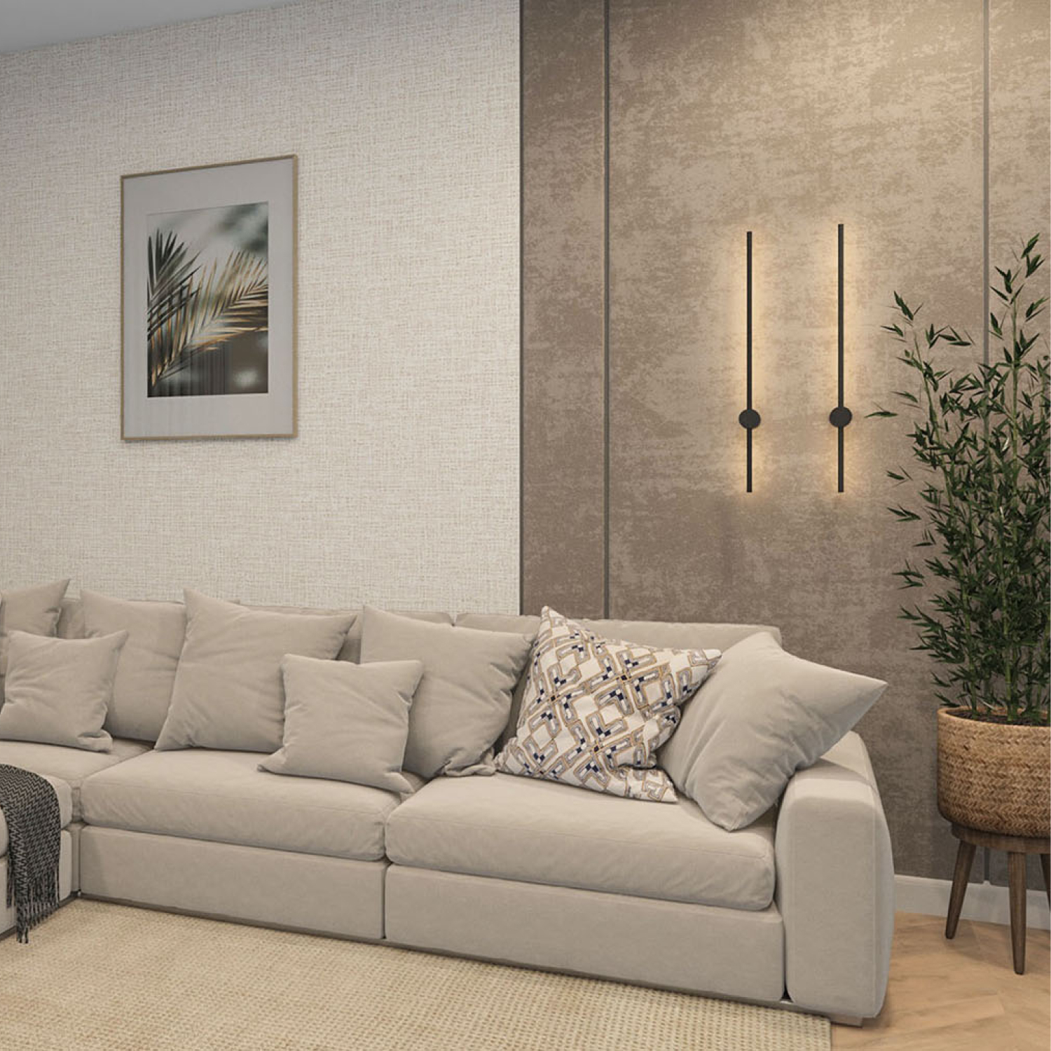 DK5012-BK Бра 800 мм, 3000К, IP20, 7 Вт, черный, алюминий