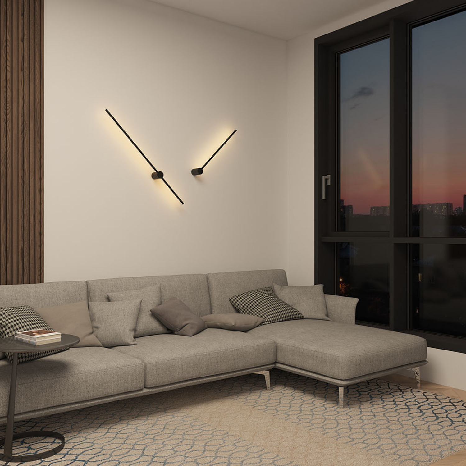 DK5014-BK Бра 1000 мм, 3000К, IP20, 12 Вт, черный, алюминий