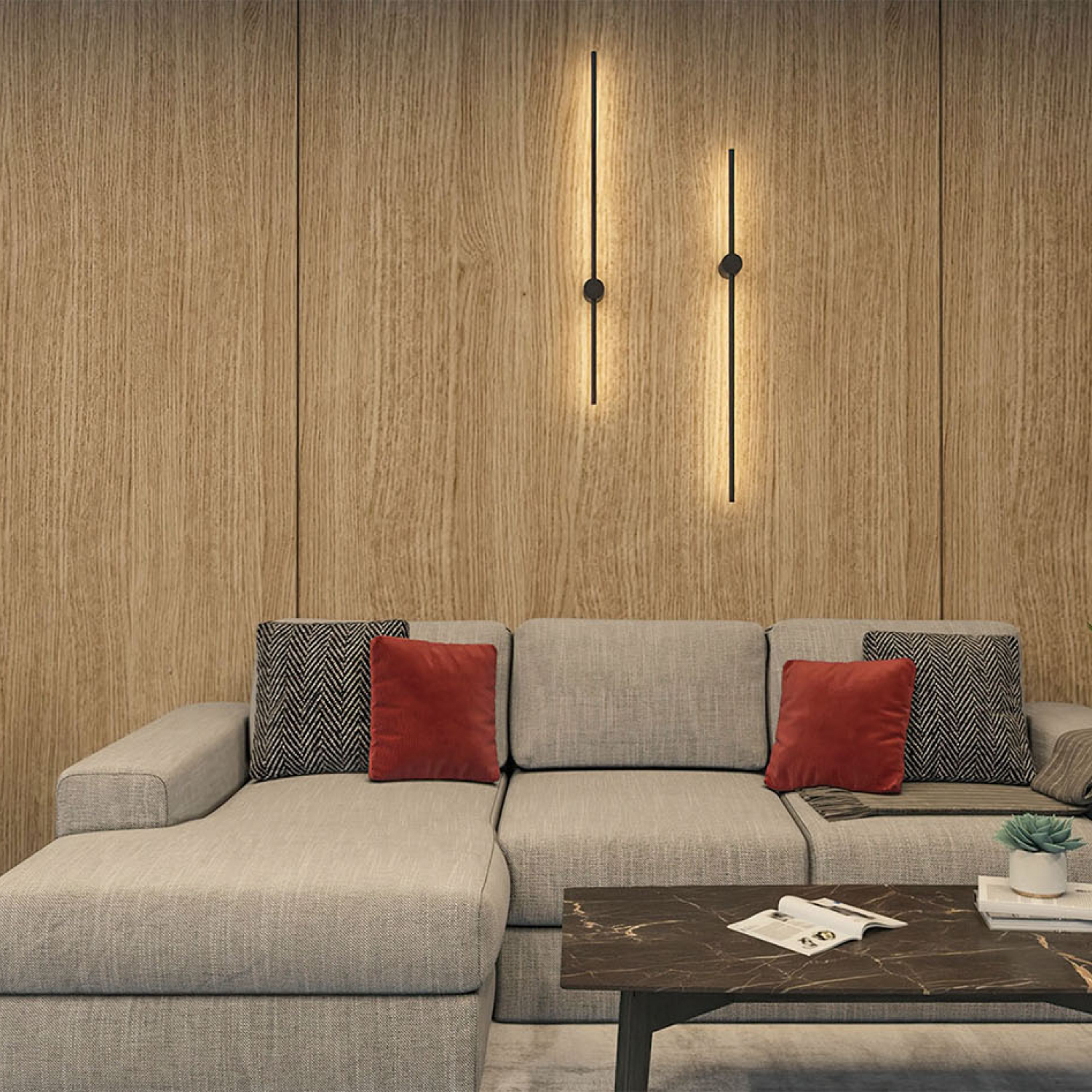 DK5014-BK Бра 1000 мм, 3000К, IP20, 12 Вт, черный, алюминий