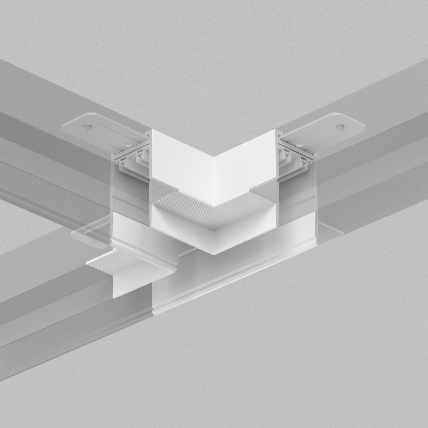 TR2113-WH Коннектор трека SMART для ГКЛ , \"Т\" образный, механический , белый