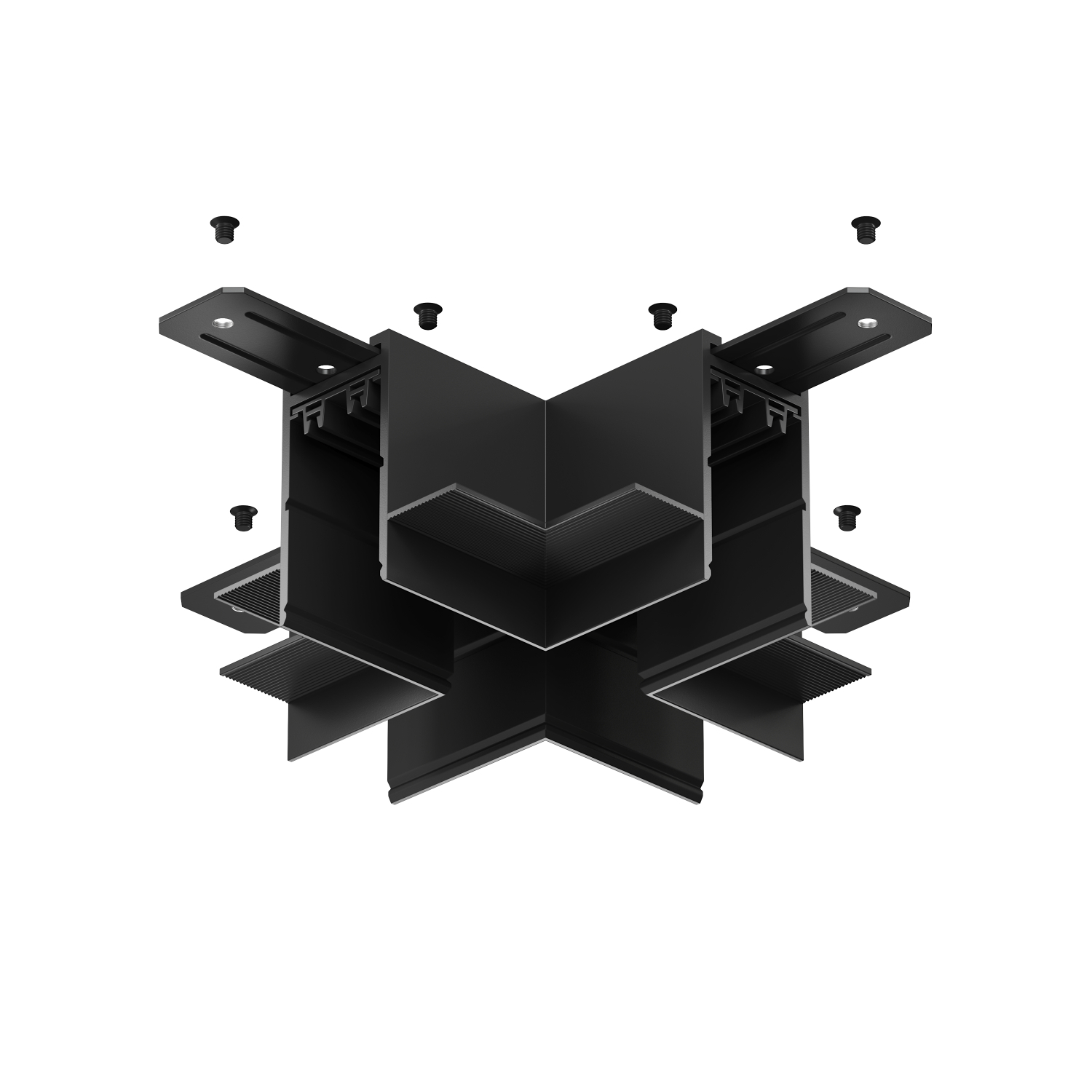 TR2114-BK Коннектор трека SMART для ГКЛ , \"X\" образный, механический , черный