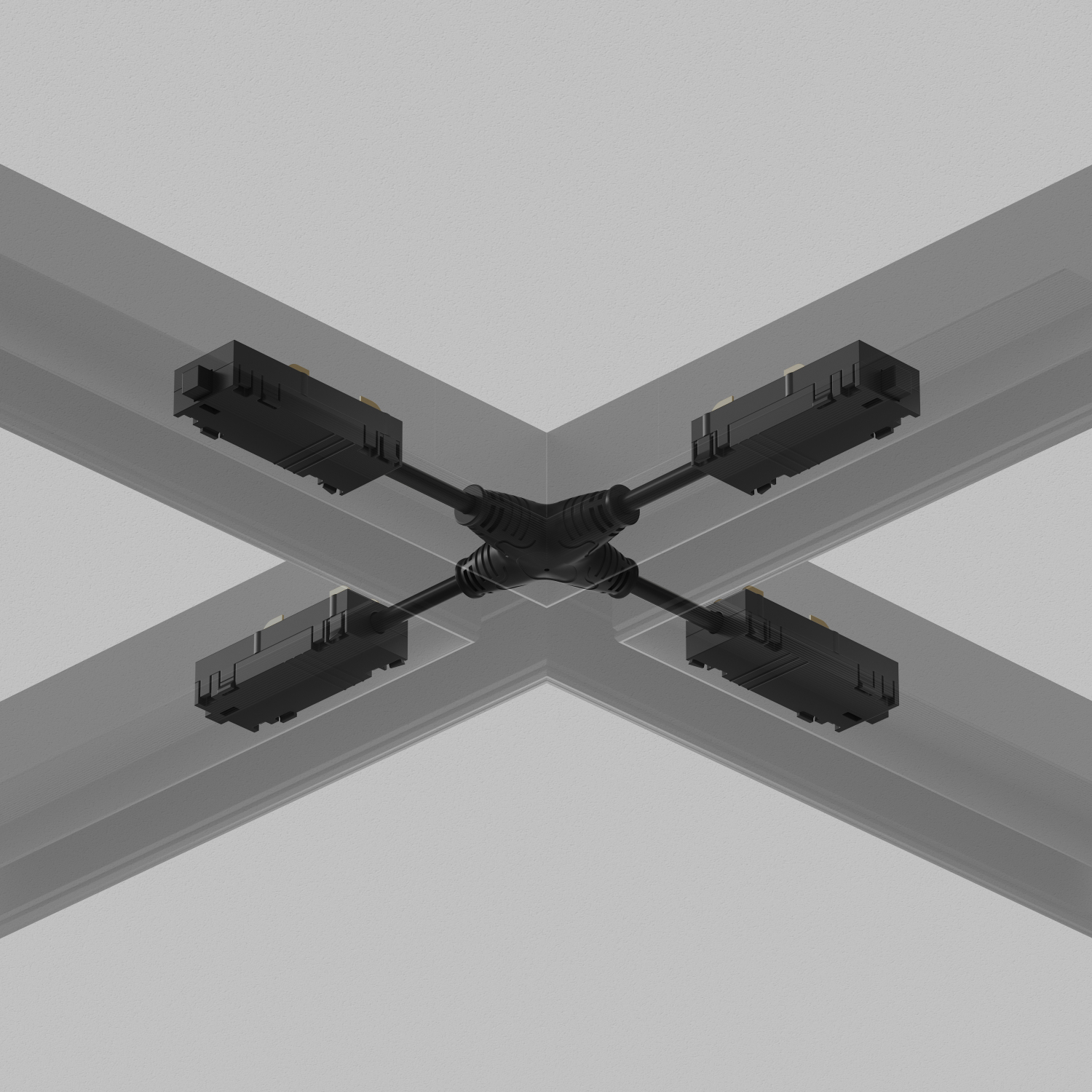 TR2116-BK Гибкий Х-образный, электрический коннектор трека SMART, черный