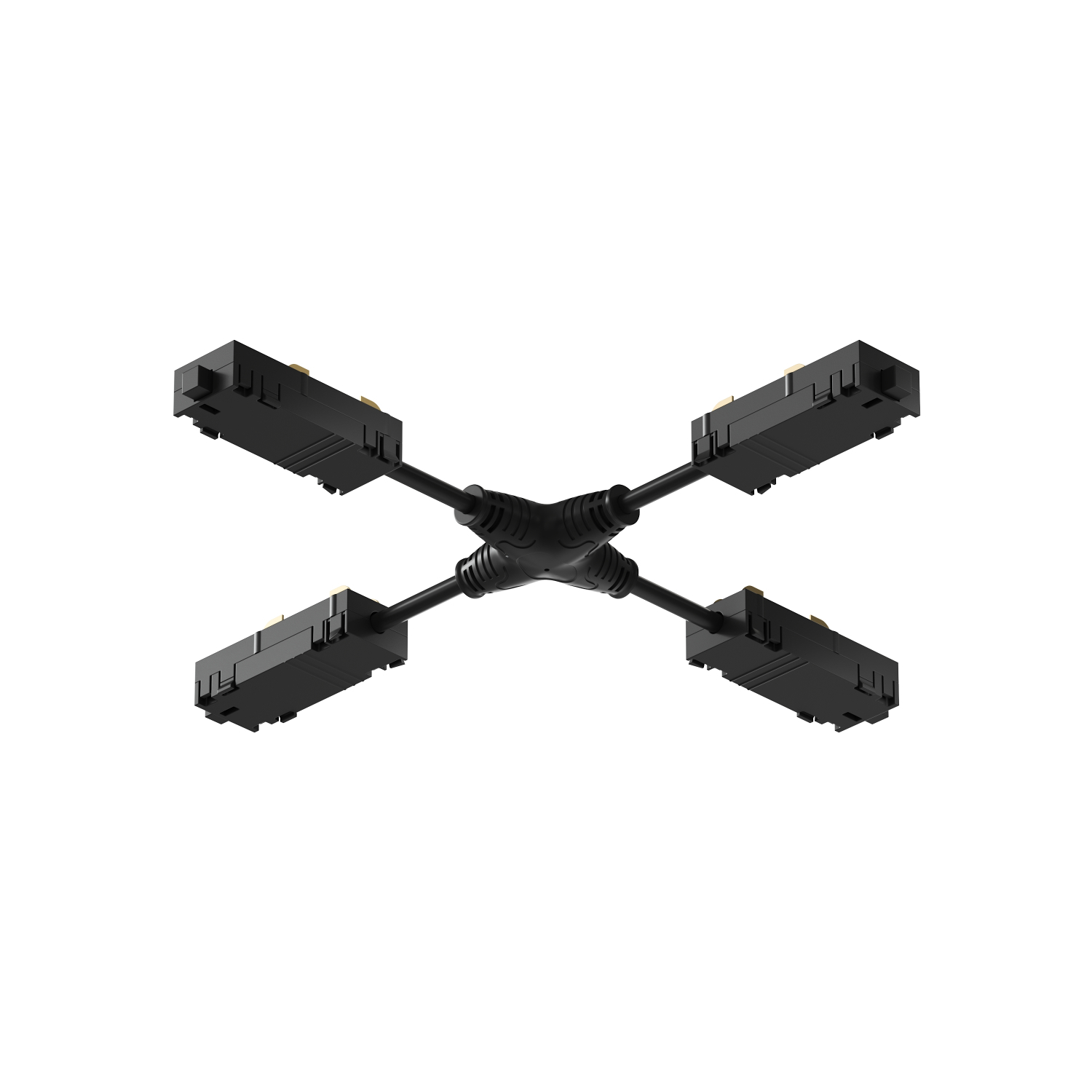 TR2116-BK Гибкий Х-образный, электрический коннектор трека SMART, черный