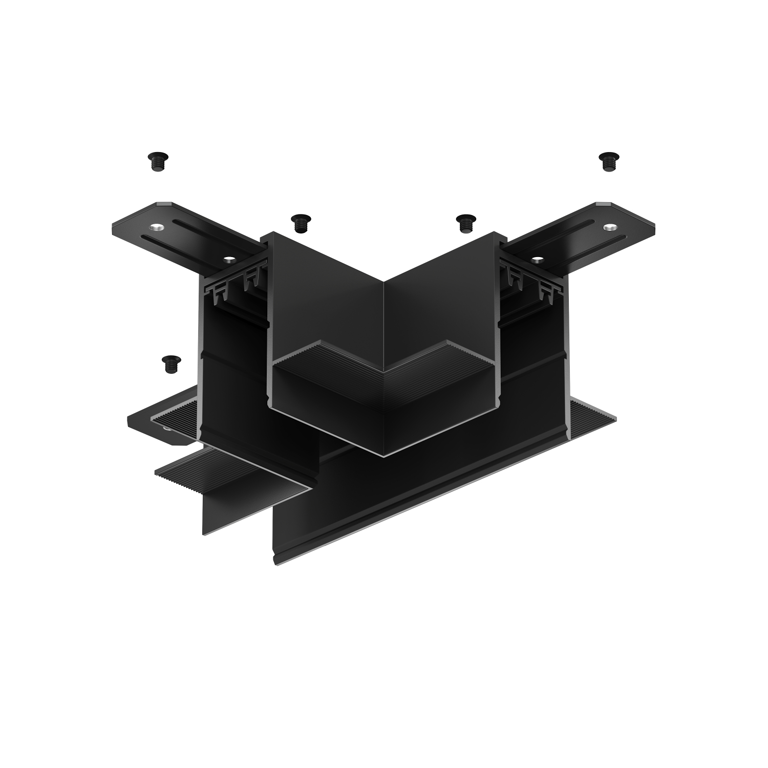 TR2113-BK Коннектор трека SMART для ГКЛ , \"Т\" образный, механический , черный.