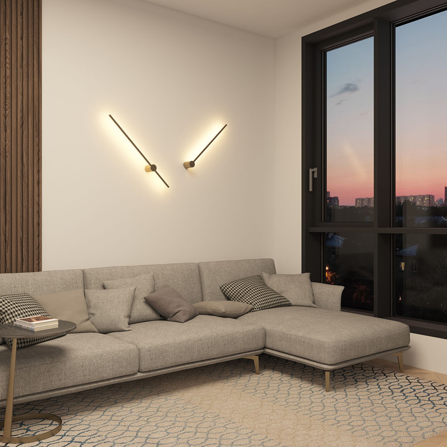 DK5012-SG Бра 800 мм, 3000К, IP20,7 Вт, матовое золото