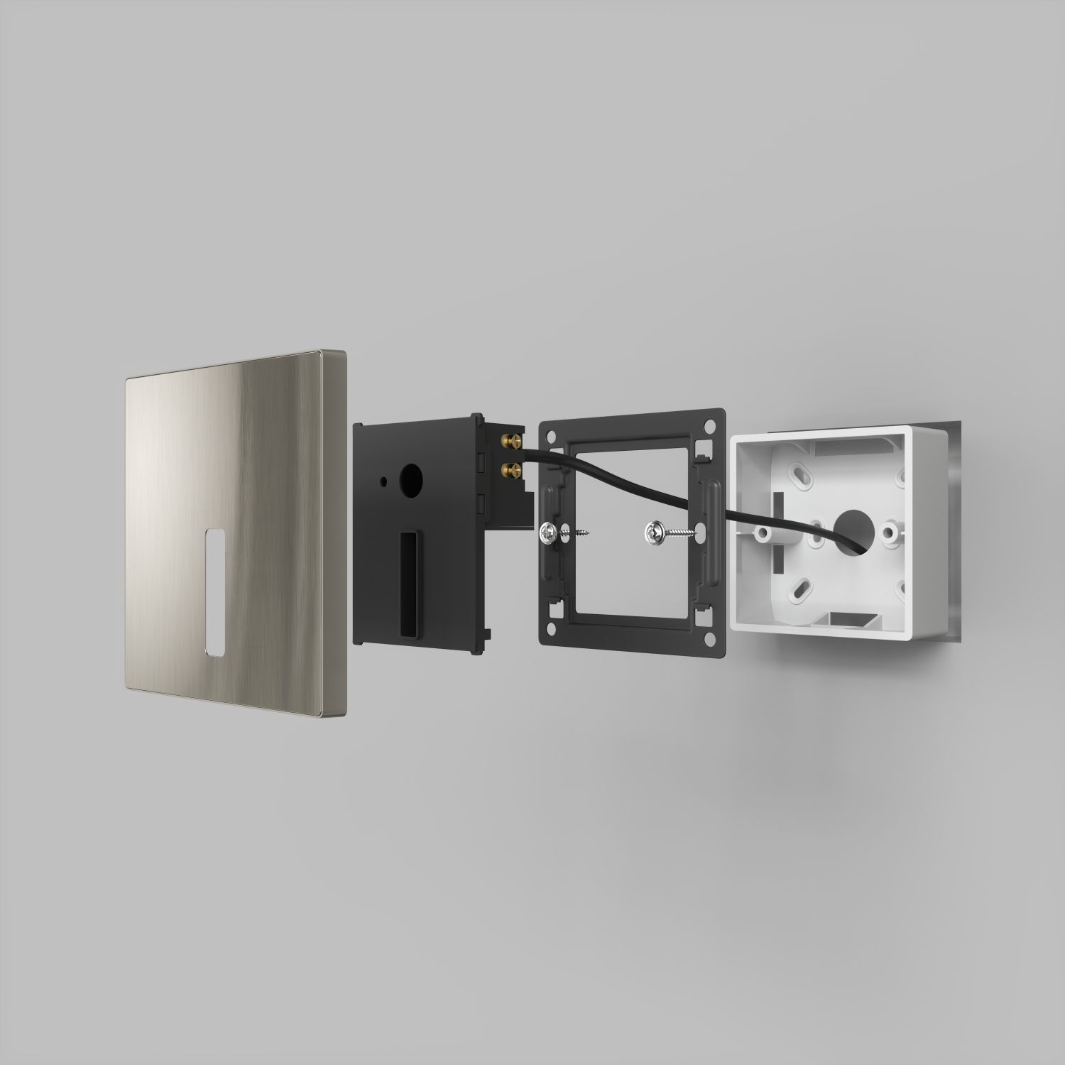 DK1030-NI Светильник встраиваемый в стену, IP 20, LED 3000K, 3 Вт, никель, алюминий