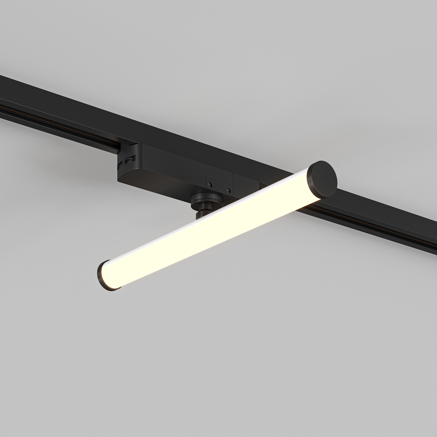 DK6438-BK Поворотный однофазный трековый светильник STROM со светодиодом L300mm 220V 10W 150° 3000K IP20 черный алюминий/акрил