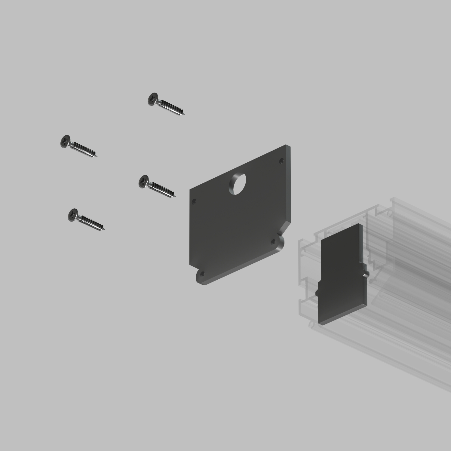 TR2025-BK Комплект торцевых заглушек для трека SMART ONE