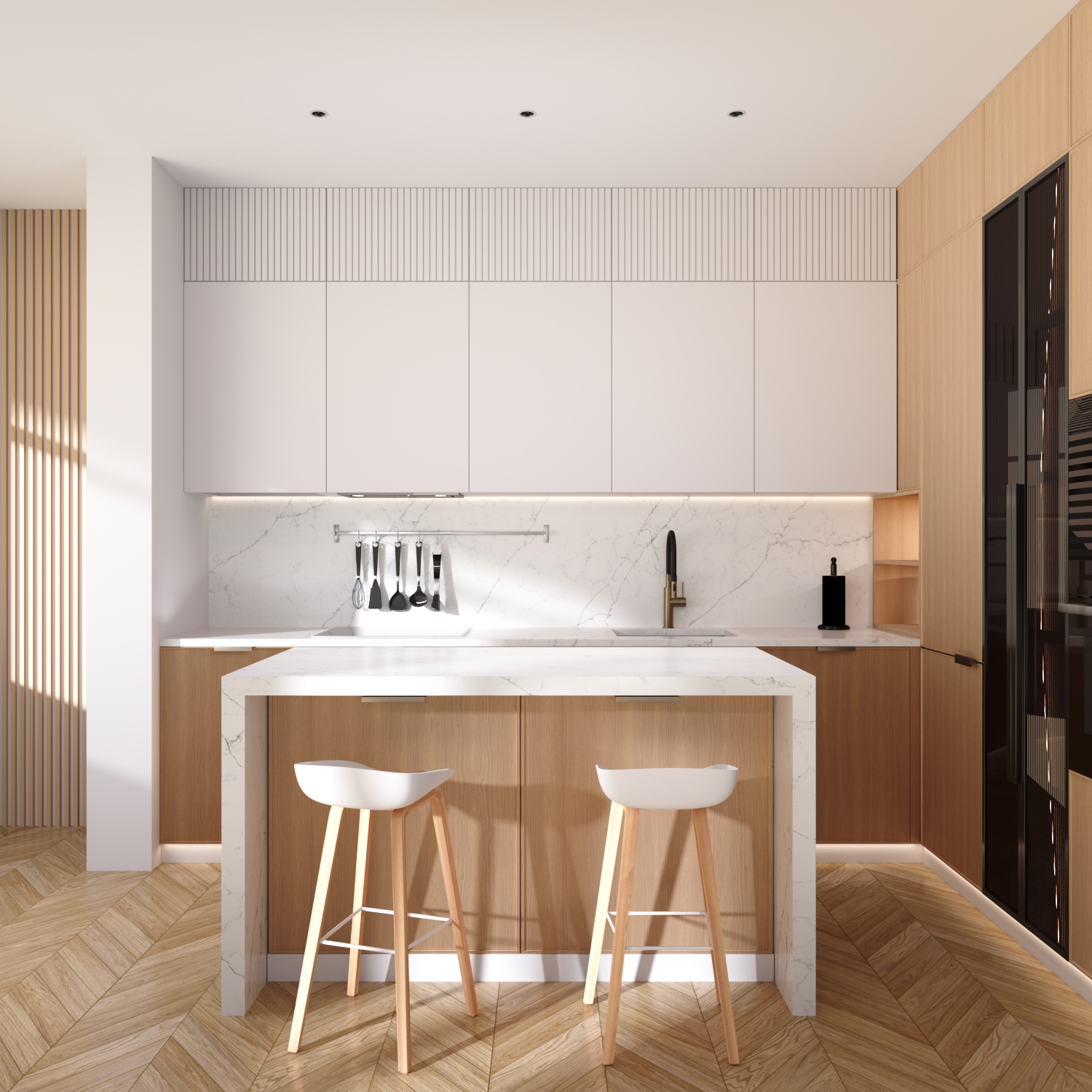 DK2510-WB Встраиваемый светильник SPACE со светодиодом d65 220V 8W 38° 4000К IP20 белый/черный алюминий