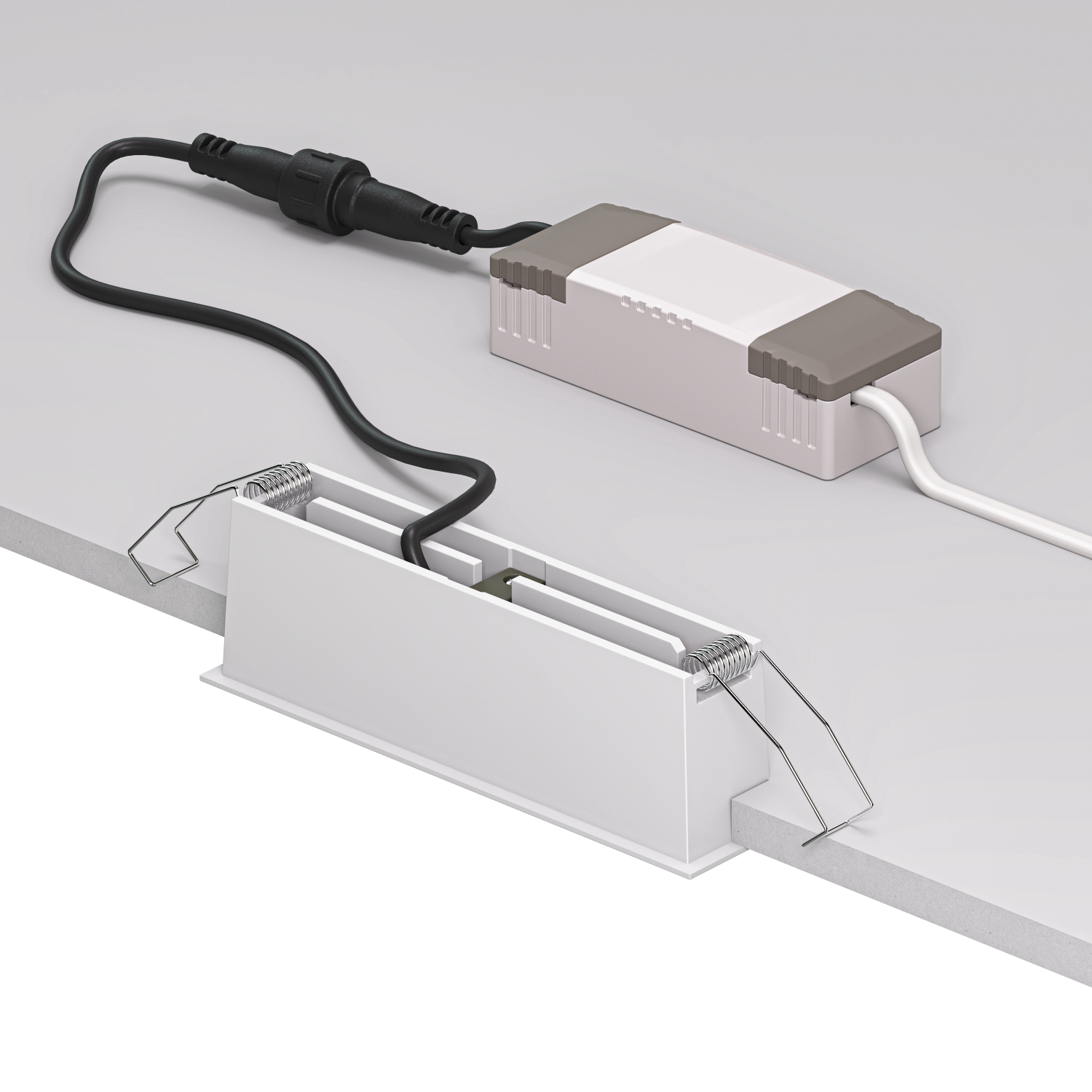 DK2514-WB Встраиваемый светильник SPACE со светодиодом L126mm 220V 10W 38° 4000К IP20 белый/черный алюминий