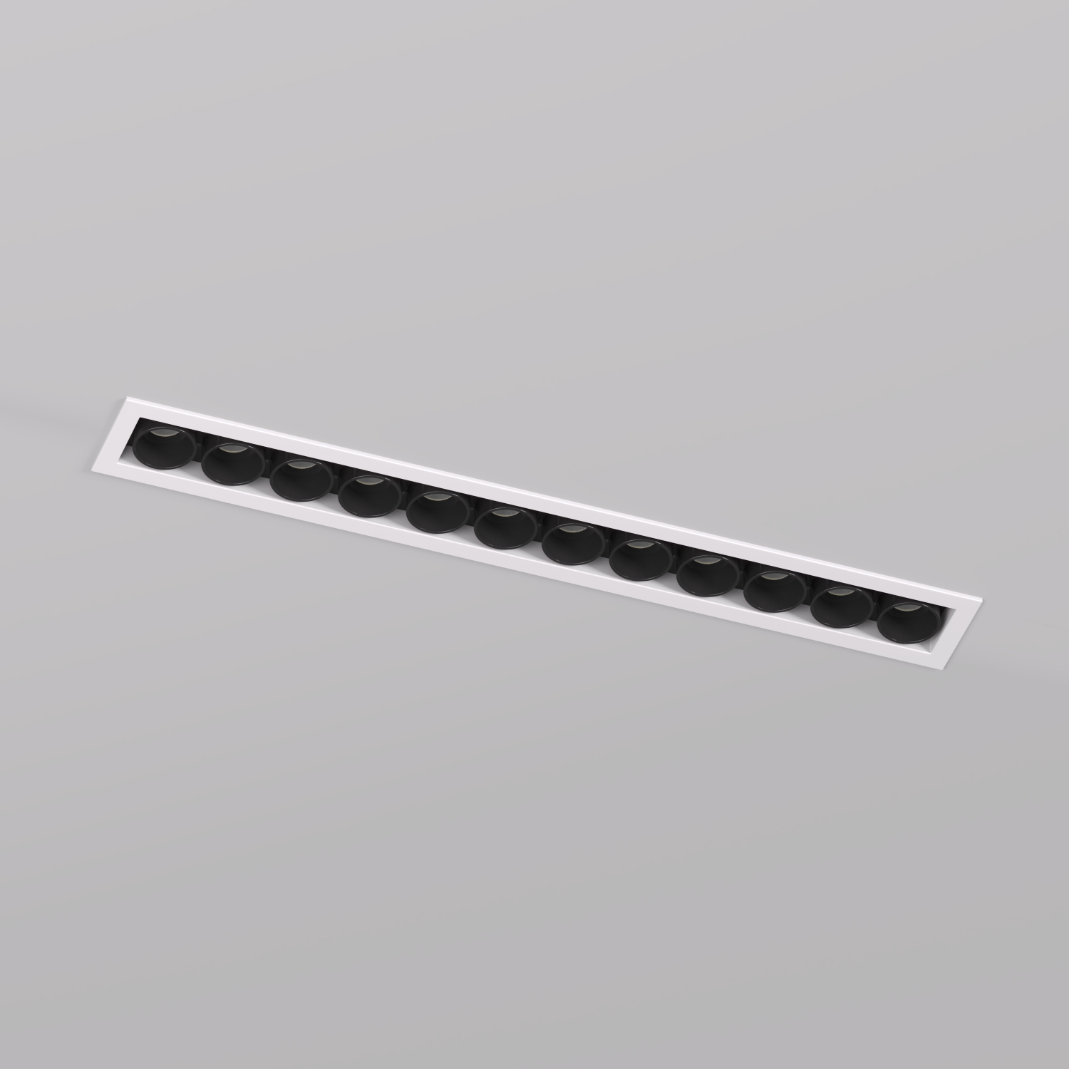 DK2515-WB Встраиваемый светильник SPACE со светодиодом L240mm 220V 20W 38° 4000К IP20 белый/черный алюминий