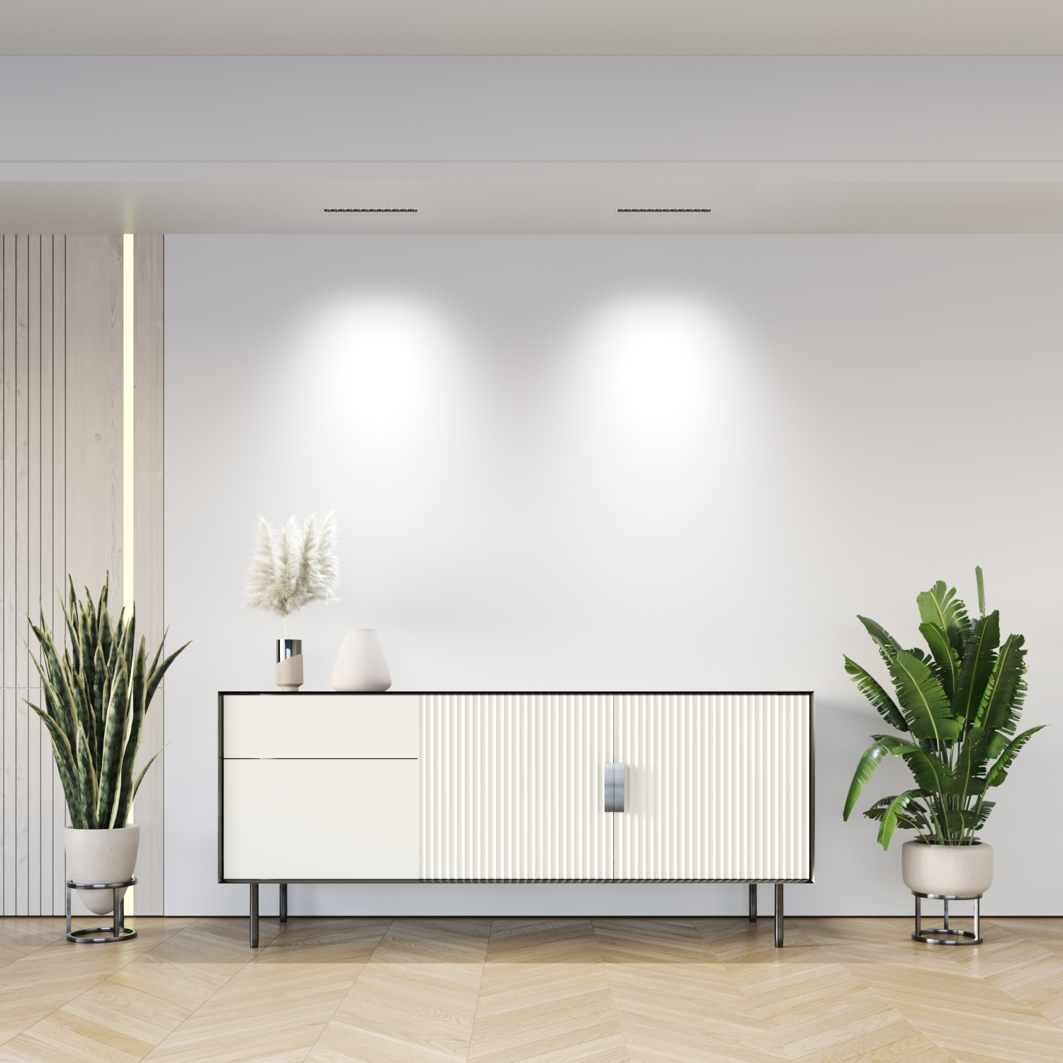 DK2515-WB Встраиваемый светильник SPACE со светодиодом L240mm 220V 20W 38° 4000К IP20 белый/черный алюминий