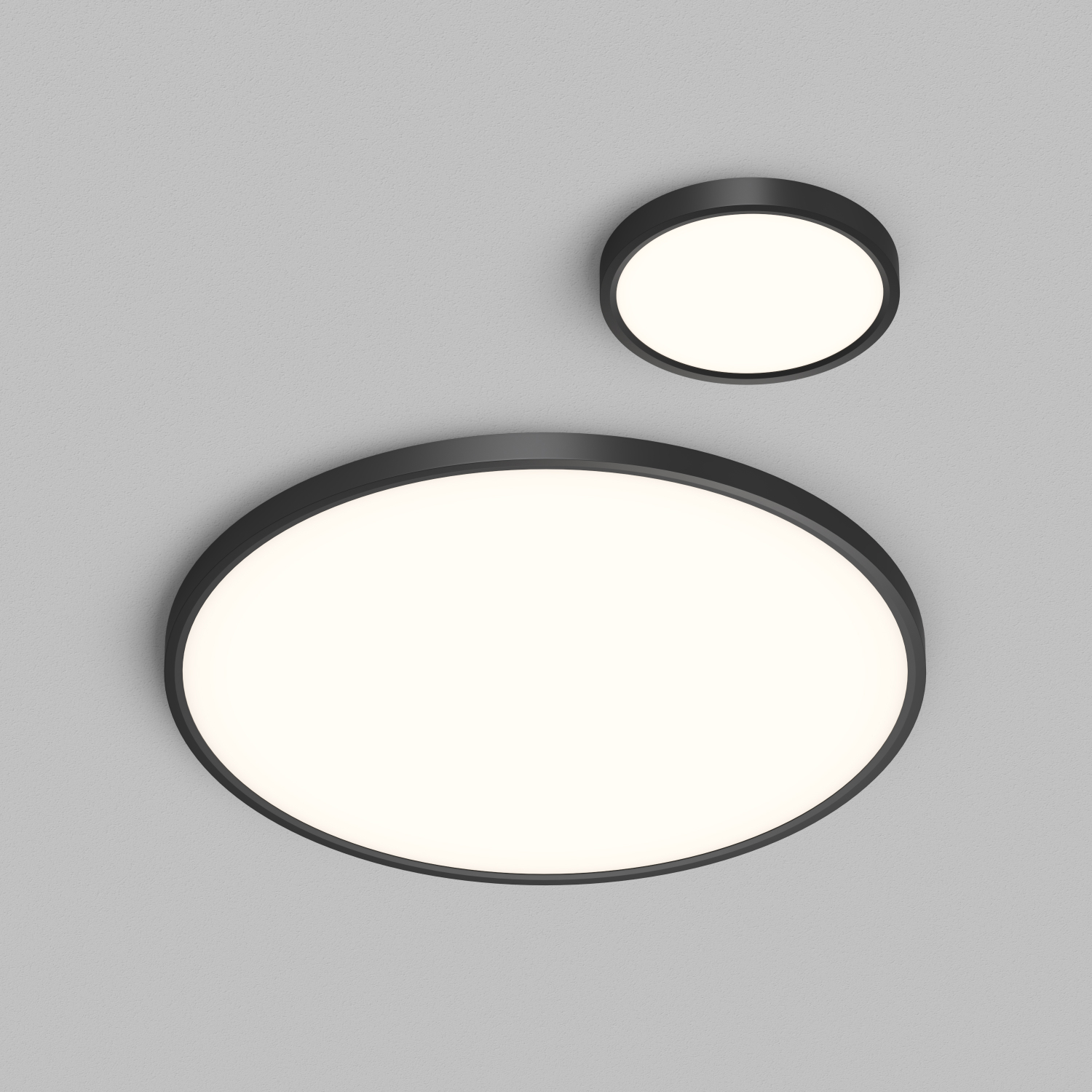 DK6520-BK Накладной светильник THIN, IP40, 18W, 3000K/4000K/6500K, переключатель цветовой температуры на корпусе, черный, полимер