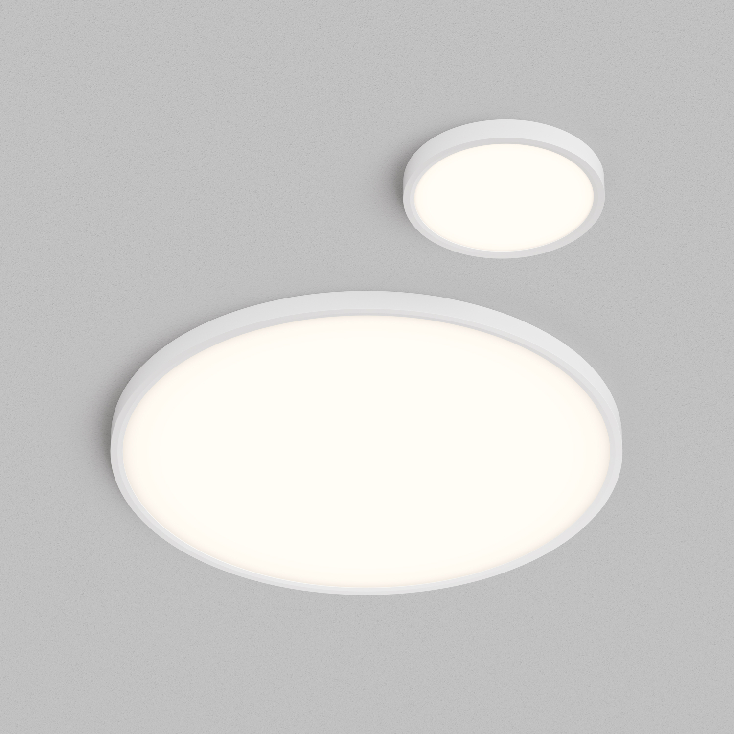 DK6524-WH Накладной светильник THIN, IP40, 50W, 3000K/4000K/6500K, переключатель цветовой температуры на корпусе, белый, полимер