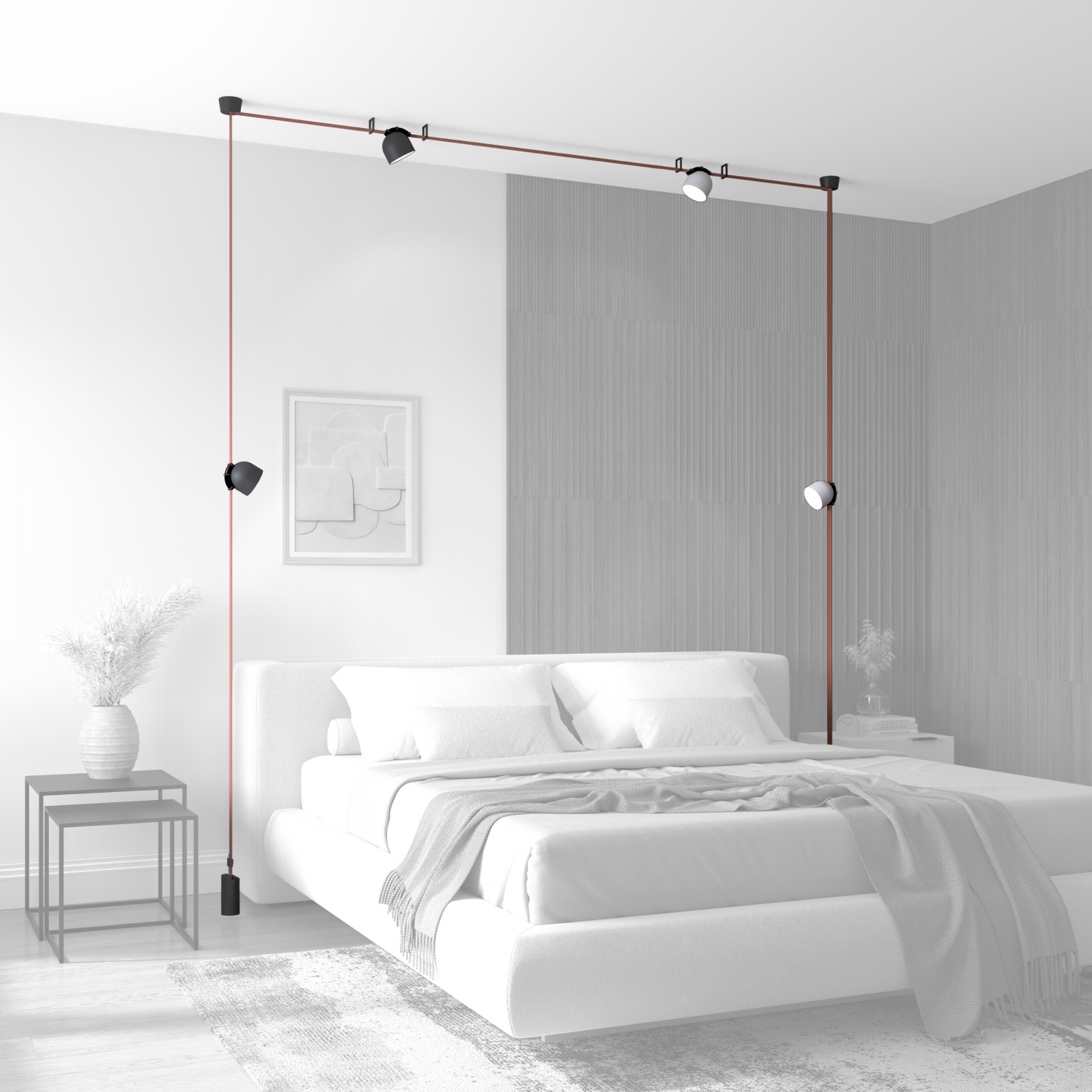 DK5542-BK Поворотный светильник для трека-ремня Belty, серия Spot, со светодиодом, D100*H107мм, 48V DC, 12W, RA90, 120°, 4000K, IP20, черный, алюминий