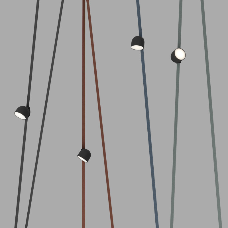 DK5542-BK Поворотный светильник для трека-ремня Belty, серия Spot, со светодиодом, D100*H107мм, 48V DC, 12W, RA90, 120°, 4000K, IP20, черный, алюминий