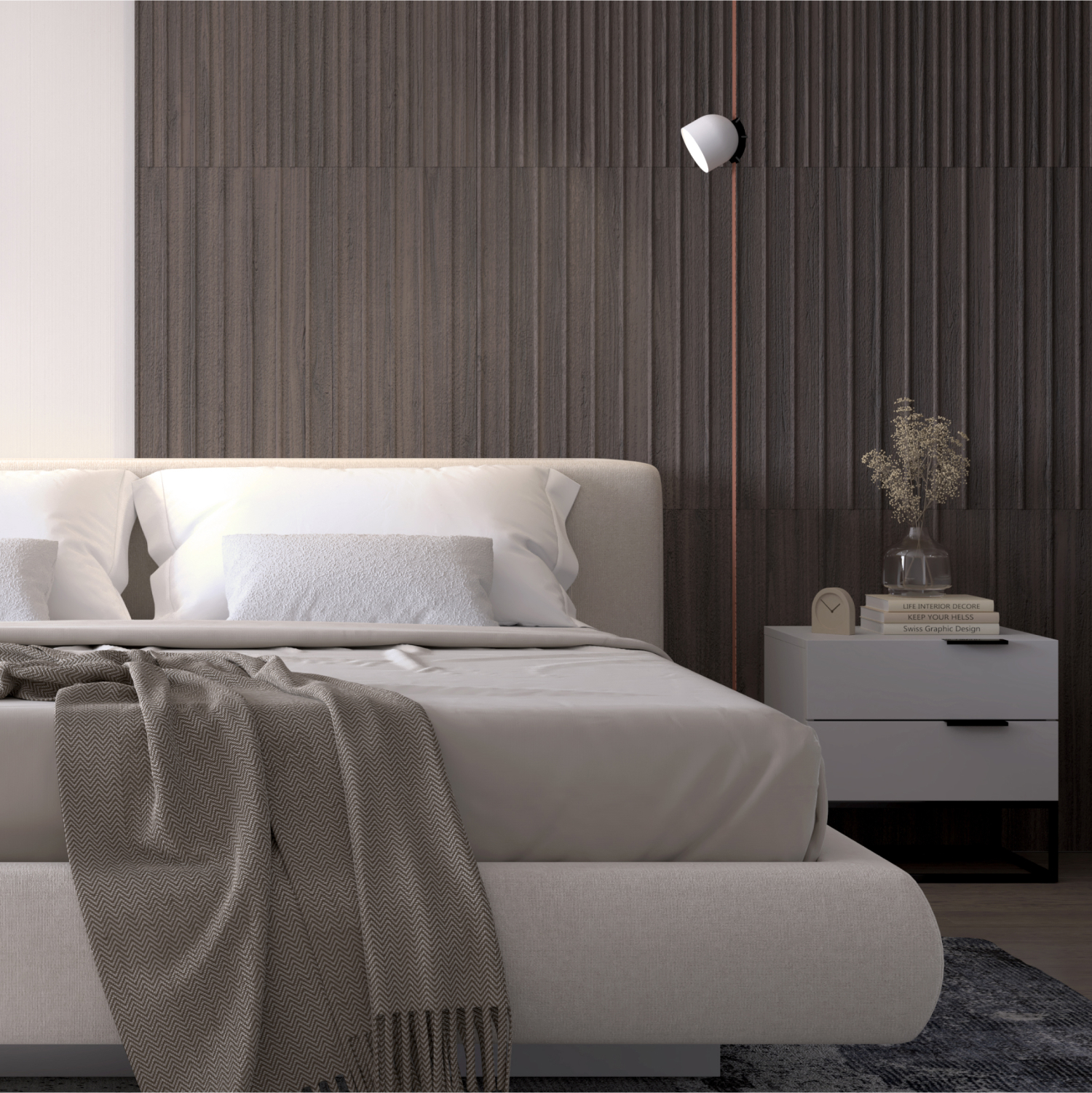 DK5542-WH+BK Поворотный светильник для трека-ремня Belty, серия Spot, со светодиодом, D100*H107мм, 48V DC, 12W, RA90, 120°, 4000K, IP20, белый с черным, алюминий