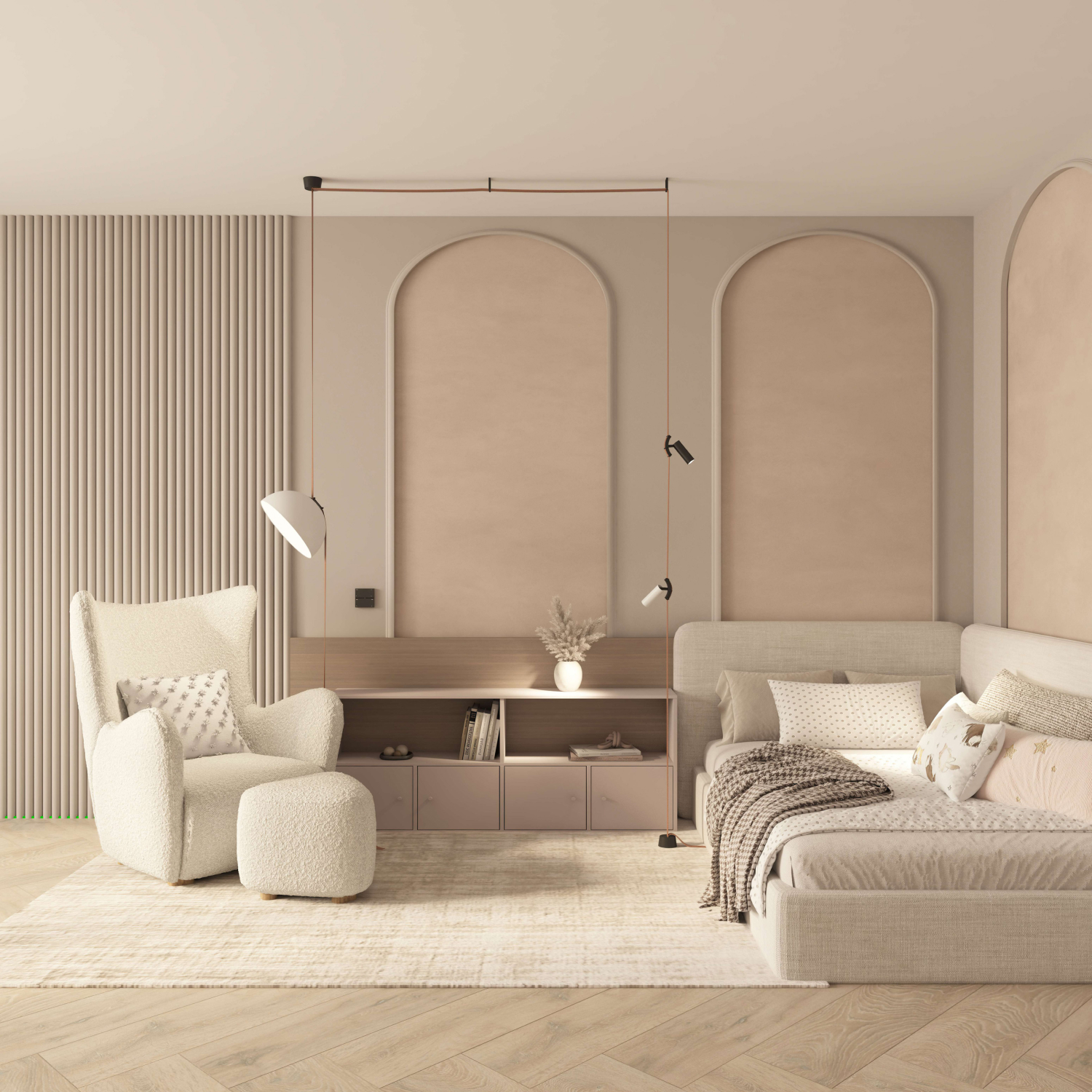 DK5546-BW+BK Поворотный светильник для трека-ремня Belty, серия Spot, со светодиодом, D35*L126.5мм, 48V DC, 7W, RA90, 30°, 4000K, IP20, белый с черным, алюминий