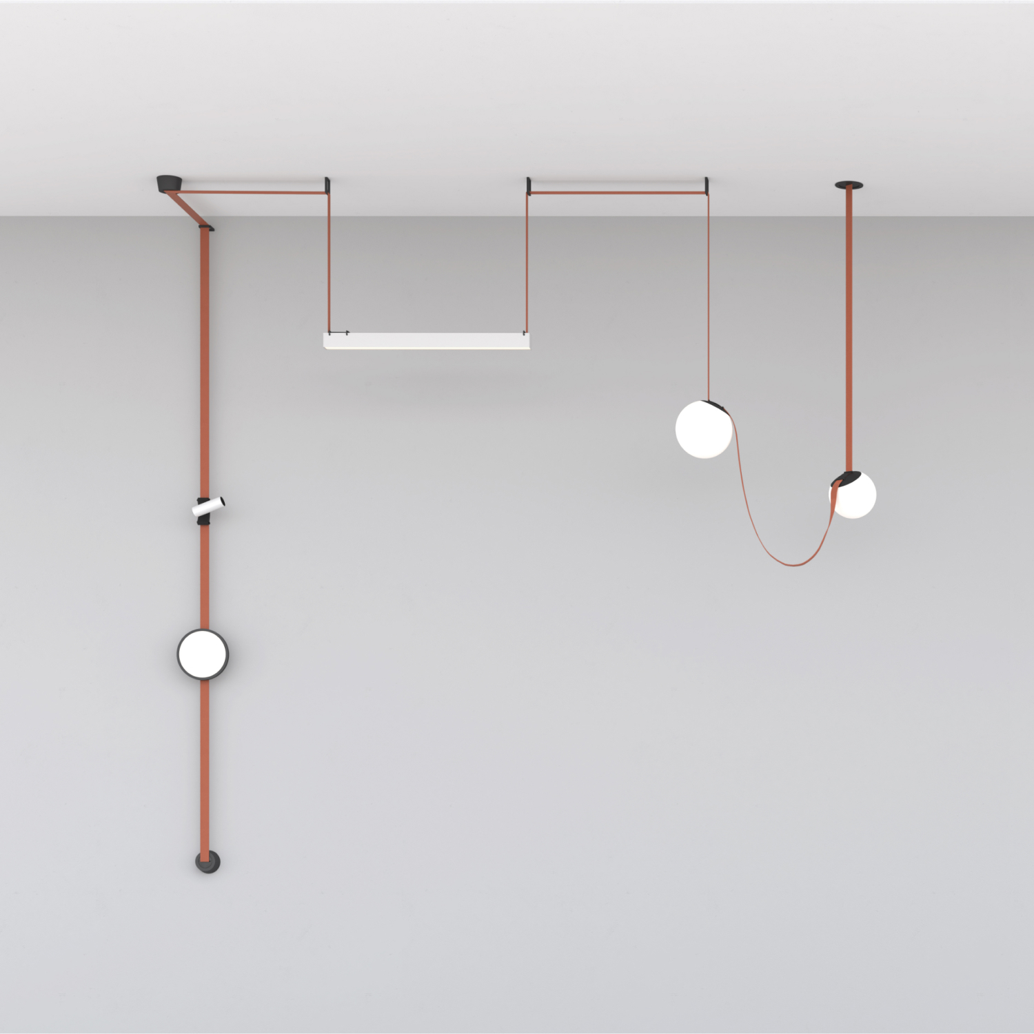 DK5552-BK Cветильник для трека-ремня Belty, серия Orb, со светодиодом, D180*H181мм, 48V DC, 10W, RA90, 120°, 4000K, IP20, белый, акрил