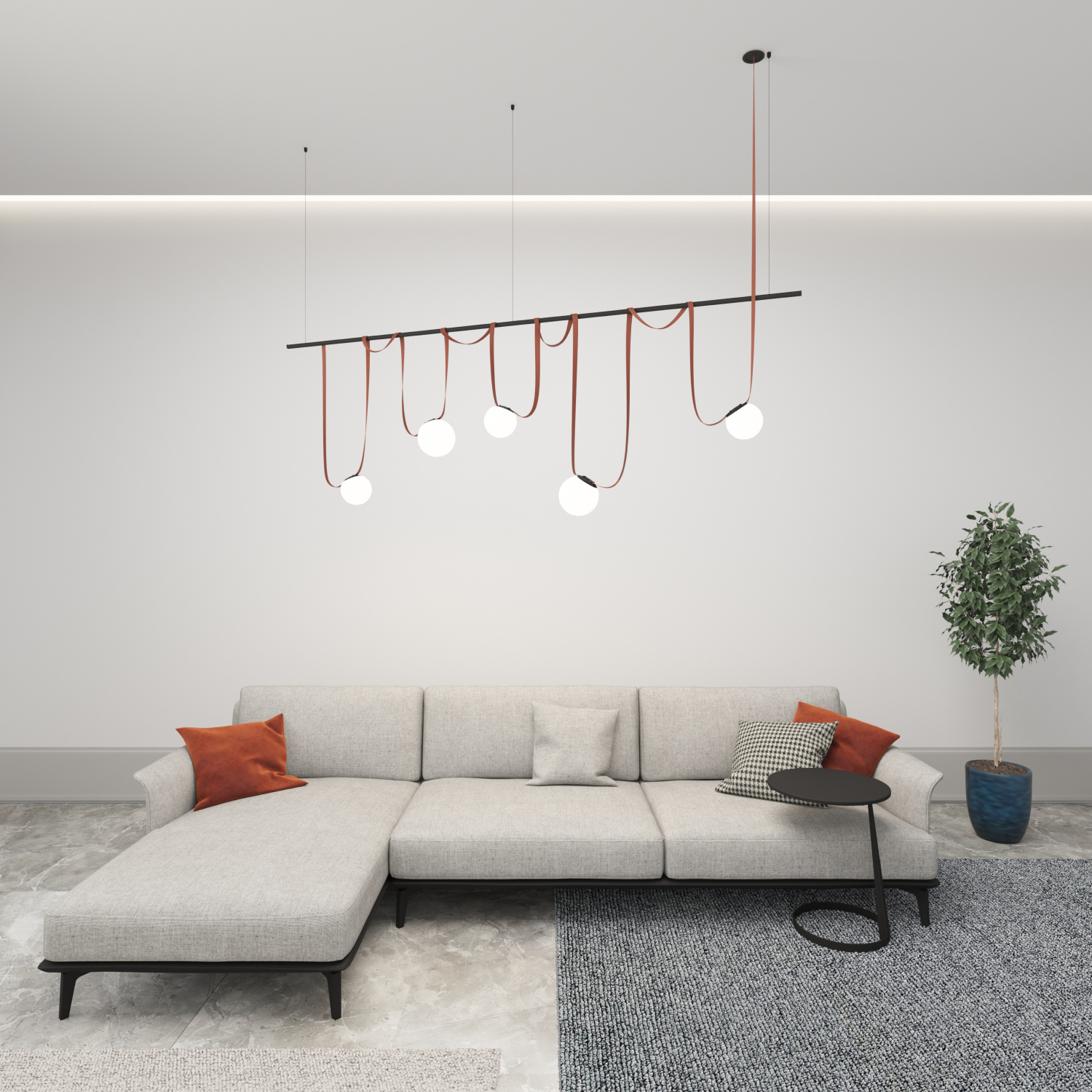 DK5552-BK Cветильник для трека-ремня Belty, серия Orb, со светодиодом, D180*H181мм, 48V DC, 10W, RA90, 120°, 4000K, IP20, белый, акрил