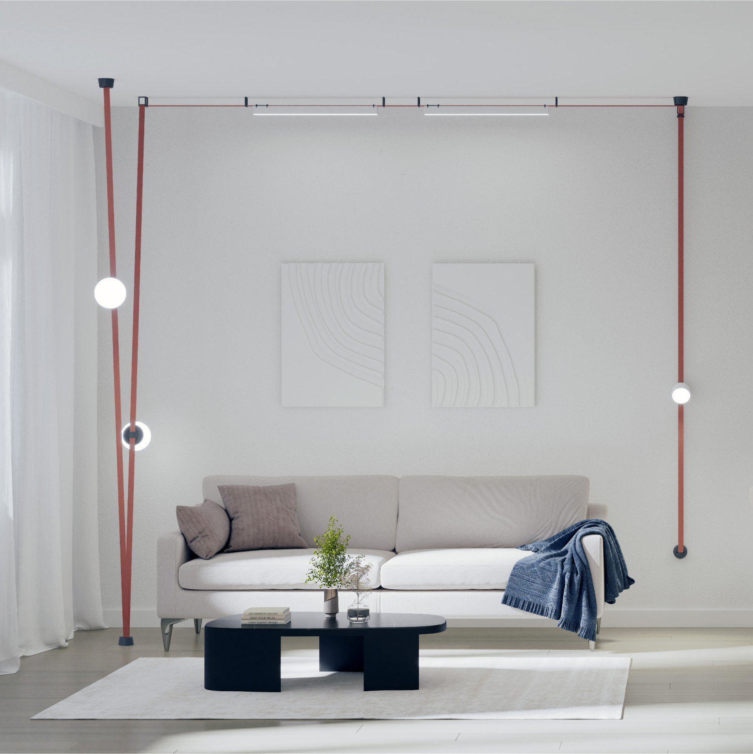 DK5552-BK Cветильник для трека-ремня Belty, серия Orb, со светодиодом, D180*H181мм, 48V DC, 10W, RA90, 120°, 4000K, IP20, белый, акрил