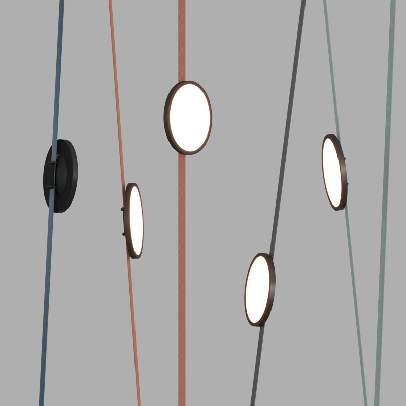 DK5566-BK Cветильник для трека-ремня Belty, серия Flow, со светодиодом, D168*H29.5мм, 48V DC, 10W, RA90, 120°, 4000K, IP20, черный, алюминий