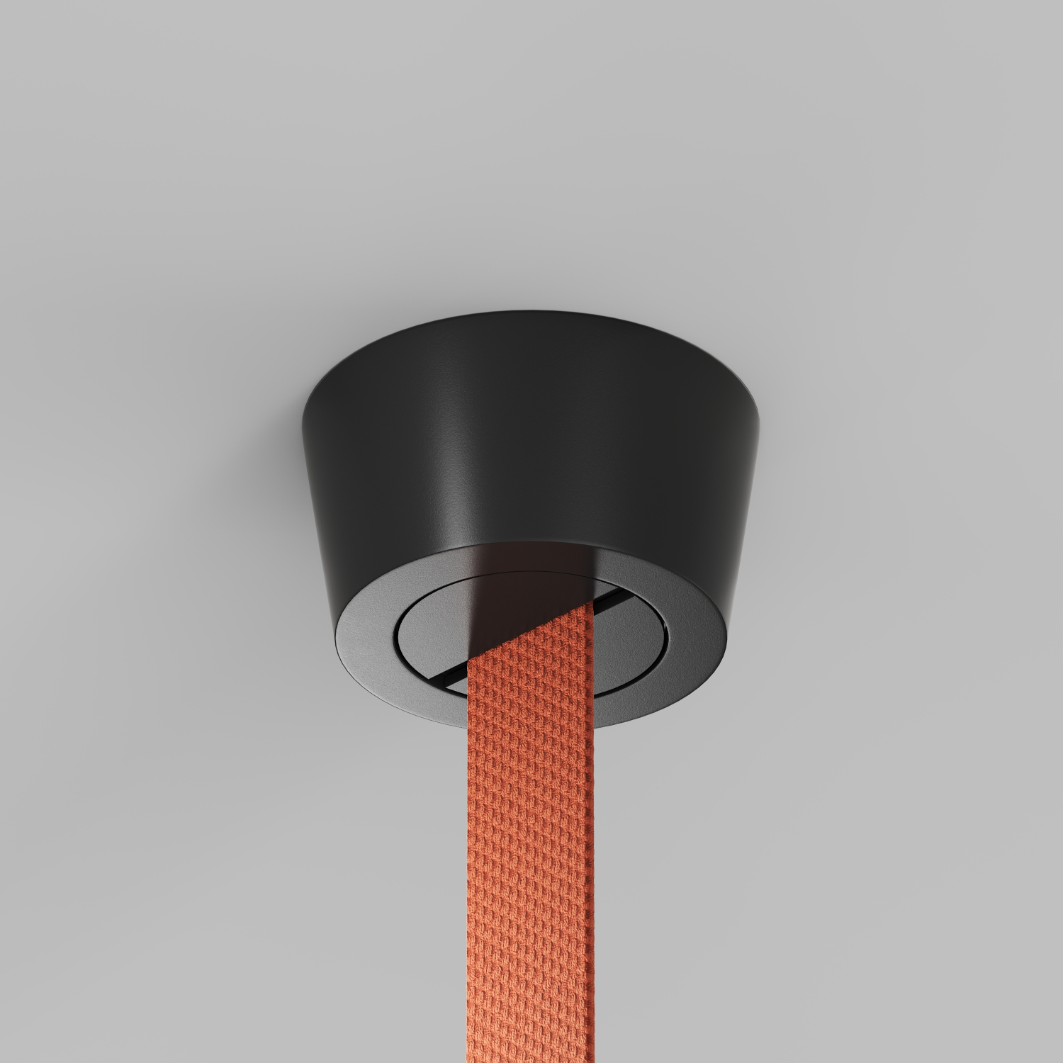 TR5512-BK Накладное основание с возможностью подачи питания треку-ремню Belty, серия Base. Не вмещает блок питания, D75*H43мм, IP20, черный, алюминий