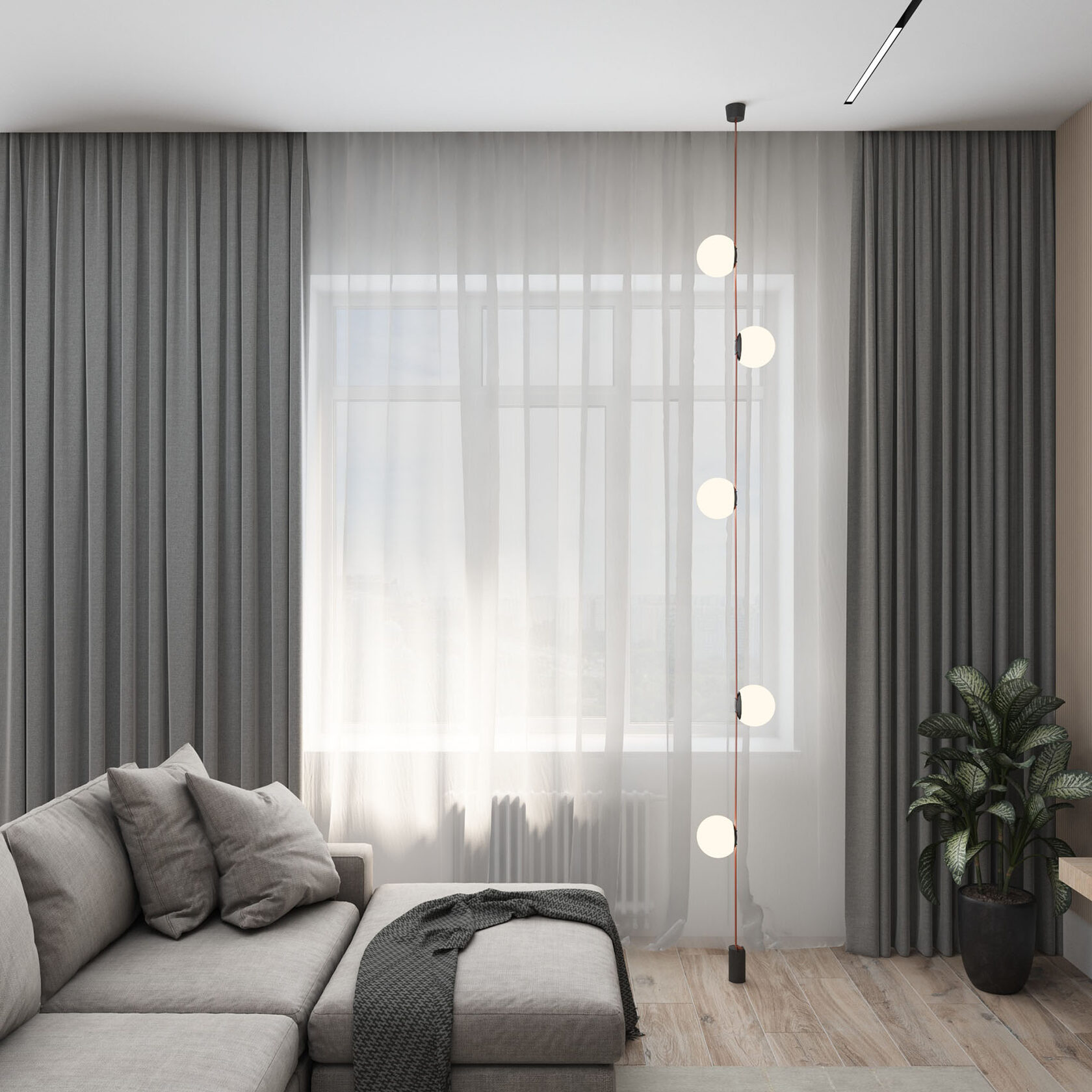 TR5516-BK Утяжелитель для отвесного монтажа трека-ремня Belty, серия Base, D60*H130мм, IP20, черный, алюминий