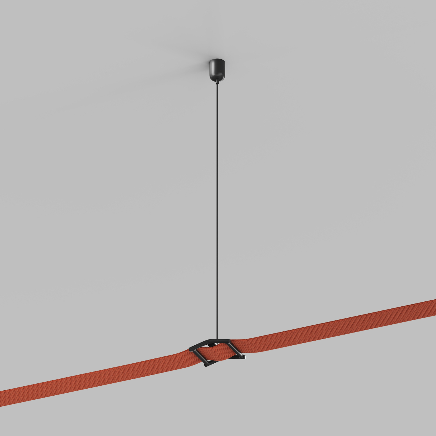 TR5517-BK Подвесное крепление гибкого трека-ремня Belty, серия Base, H200-1200мм, IP20, черный, пластик