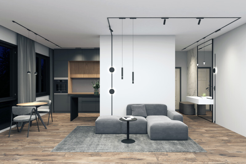 DK5300-BK Светильник для трека Air, серия Linear 3000 со светодиодом, L230*W26*H36мм, 48V DC, 9W, RA?90, 120°, 3000K, IP20, черный, алюминий