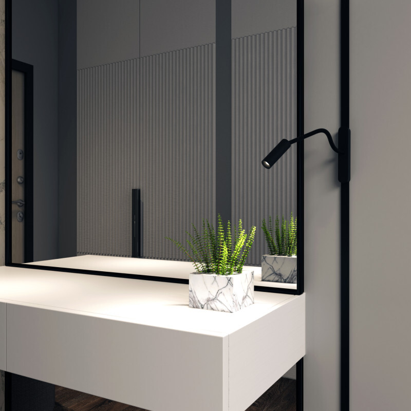 DK5313-BK Светильник для трека Air, серия Spot 3000 со светодиодом, ?26*495мм, 48V DC, 2W, RA?90, 24°, 3000K, IP20, черный, алюминий