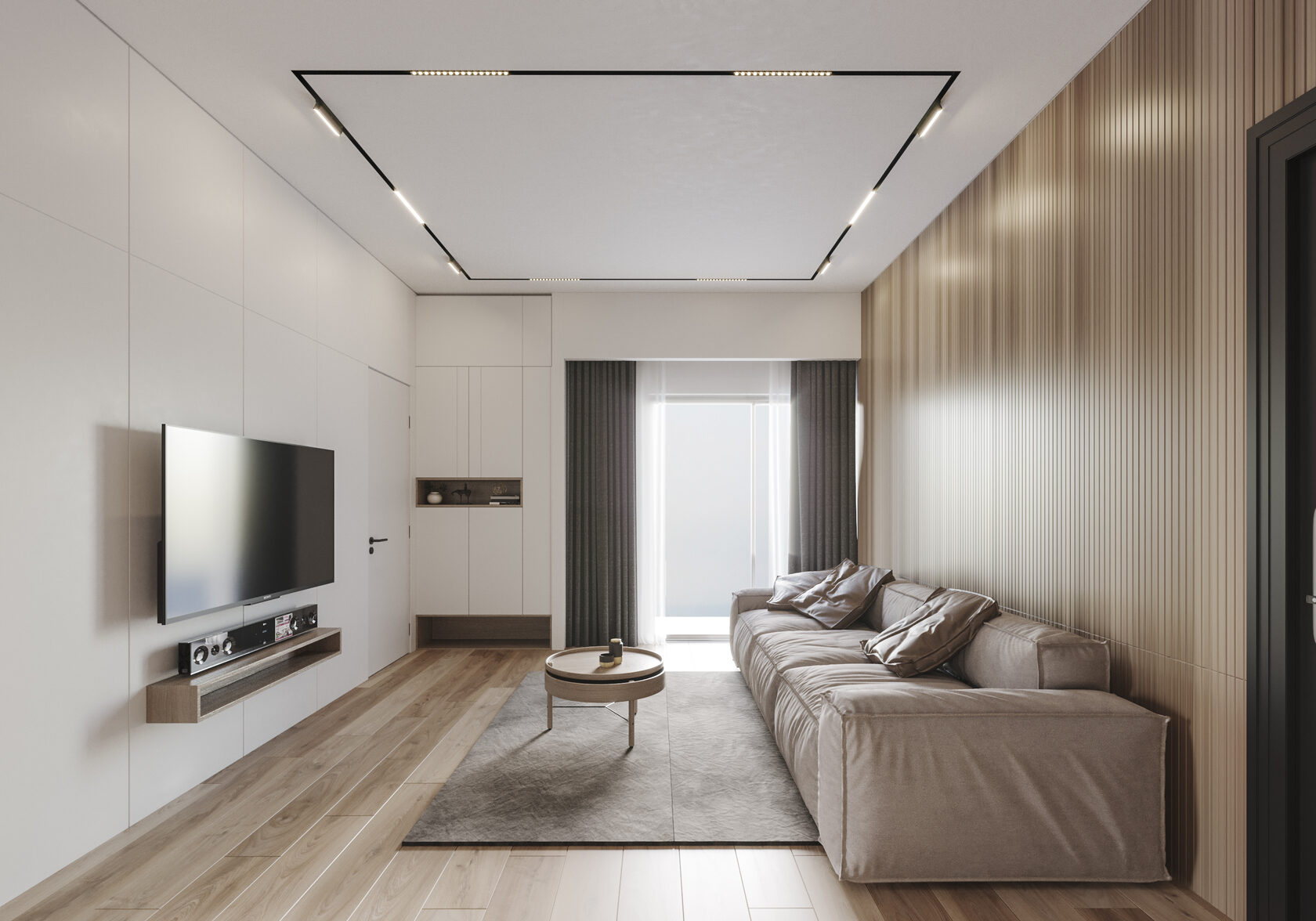 TR2023-BK Профиль-трек SMART ONE, для натяжных потолков, 3 м, алюминий, черный