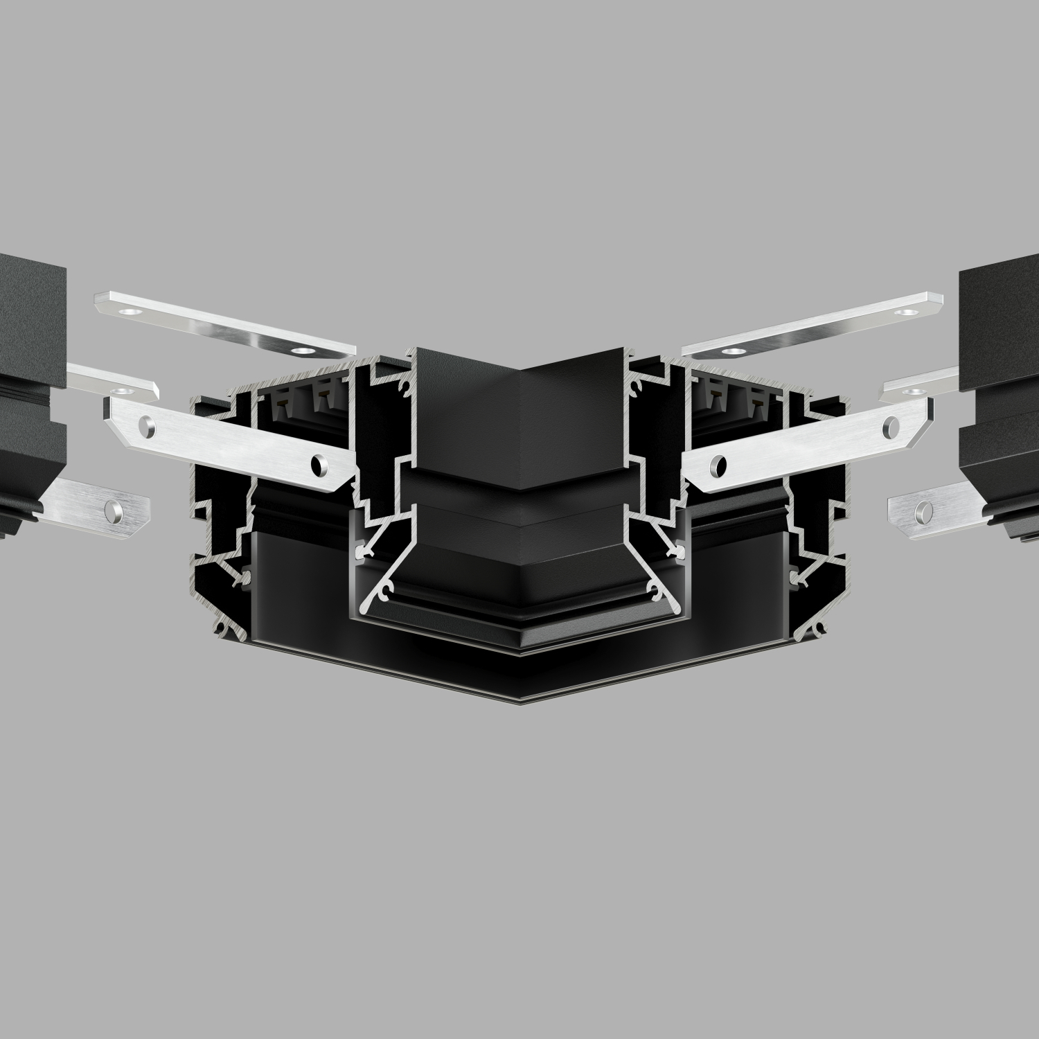 TR2026-BK Угловой элемент 90° трека SMART ONE, алюминий, черный