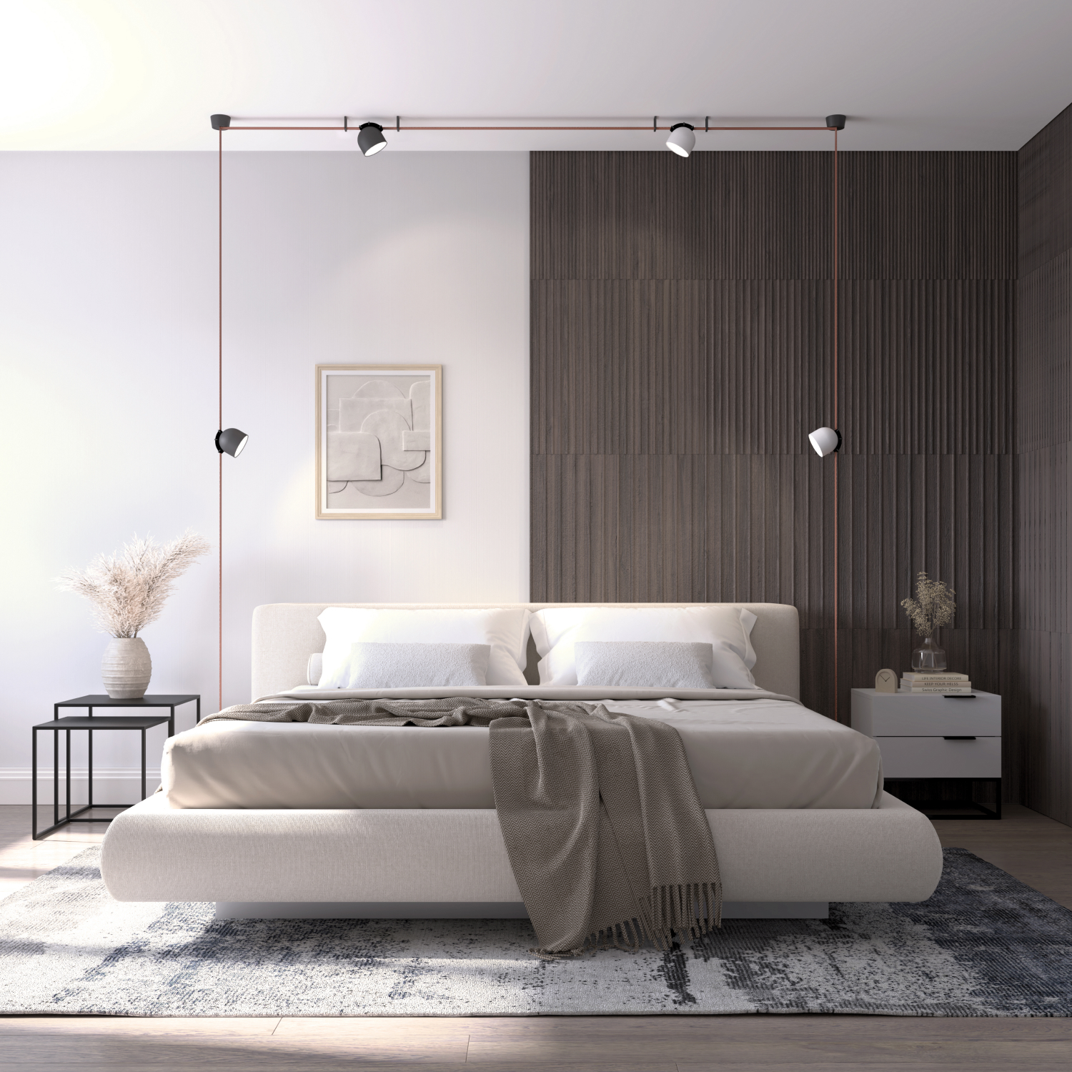 DK5543-BK Поворотный светильник для трека-ремня Belty, серия Spot, со светодиодом, D100*H107мм, 48V DC, 12W, RA90, 120°, 3000K, IP20, черный, алюминий