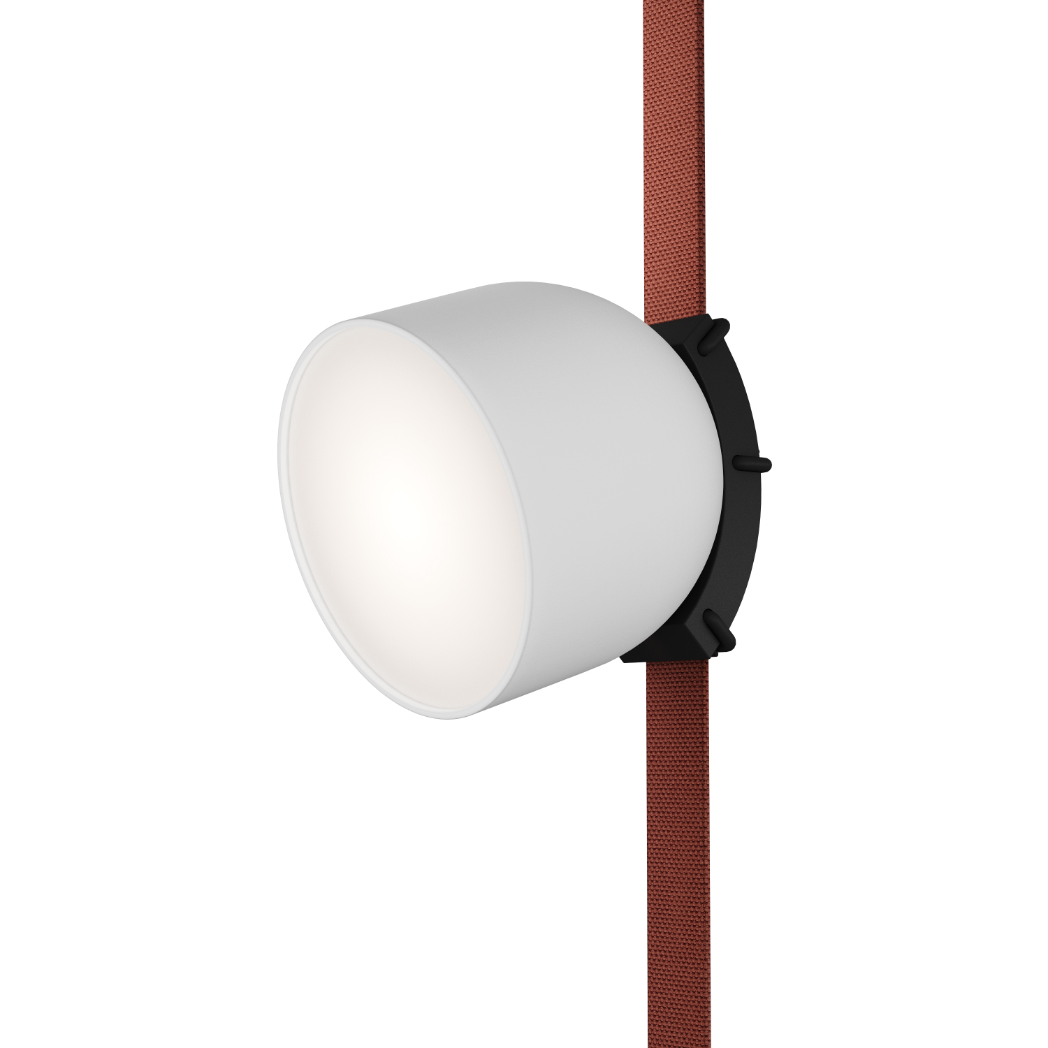 DK5543-WH+BK Поворотный светильник для трека-ремня Belty, серия Spot, со светодиодом, D100*H107мм, 48V DC, 12W, RA90, 120°, 3000K, IP20, белый с черным, алюминий