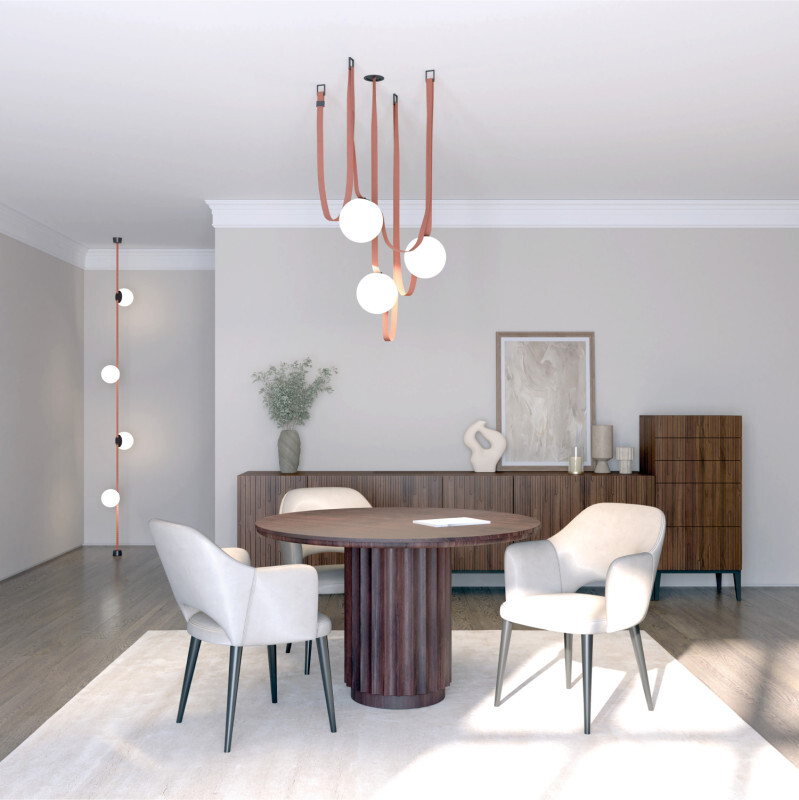 DK5551-BK Cветильник для трека-ремня Belty, серия Orb, со светодиодом, D150*H147мм, 48V DC, 10W, RA90, 120°, 3000K, IP20, белый, акрил