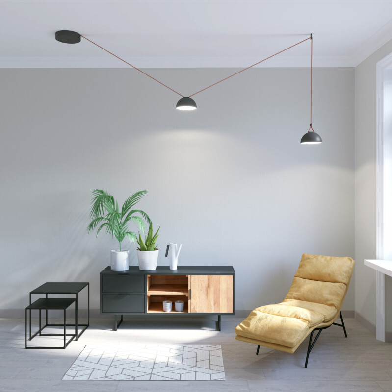 DK5561-BK Cветильник для трека-ремня Belty, серия Flow со светодиодом, D220*H117мм, 48V DC, 24W, RA90, 120°, 3000K, IP20, черный, алюминий