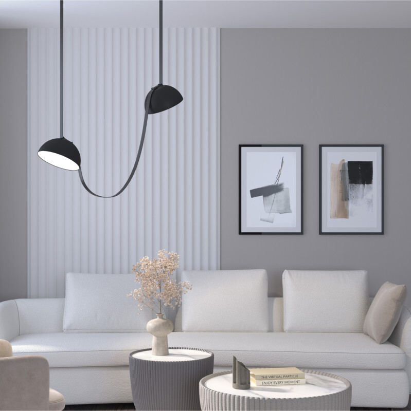 DK5561-BK Cветильник для трека-ремня Belty, серия Flow со светодиодом, D220*H117мм, 48V DC, 24W, RA90, 120°, 3000K, IP20, черный, алюминий