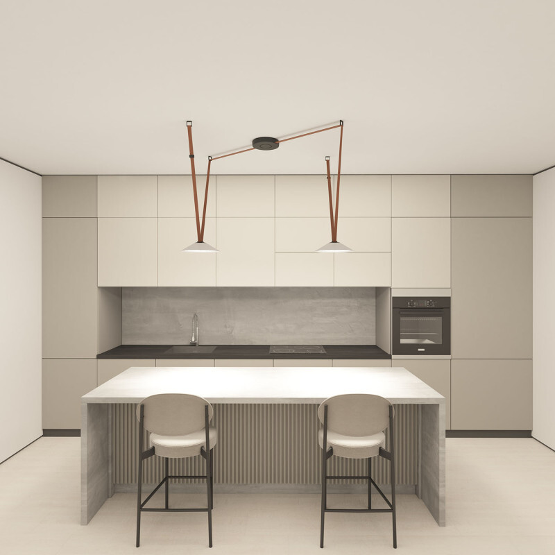 DK5565-WH+BK Cветильник для трека-ремня Belty, серия Flow, со светодиодом, D300*H71мм, 48V DC, 12W, RA90, 120°, 3000K, IP20, белый с черным, алюминий