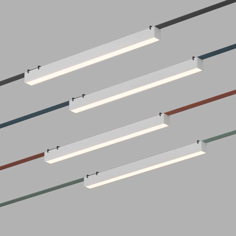 DK5577-WH Cветильник для трека-ремня Belty, серия Linear, со светодиодом, L642*W40*H45мм, 48V DC, 24W, RA90, 120°, 3000K, IP20, белый, алюминий