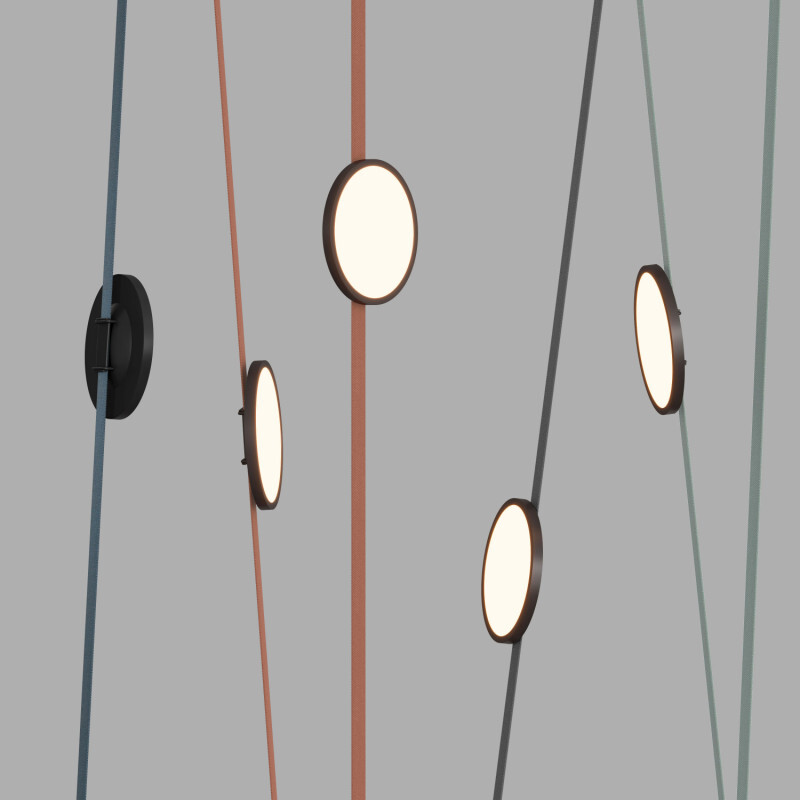 DK5567-BK Cветильник для трека-ремня Belty, серия Flow, со светодиодом, D168*H29.5мм, 48V DC, 10W, RA90, 120°, 3000K, IP20, черный, алюминий