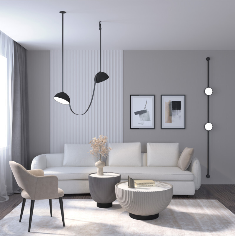 DK5567-BK Cветильник для трека-ремня Belty, серия Flow, со светодиодом, D168*H29.5мм, 48V DC, 10W, RA90, 120°, 3000K, IP20, черный, алюминий