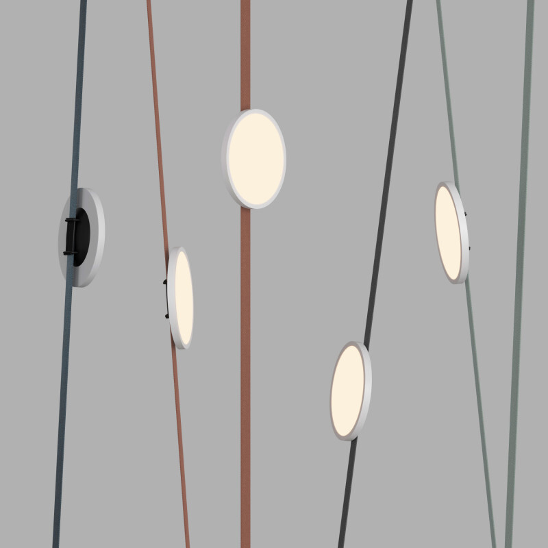 DK5567-WH+BK Cветильник для трека-ремня Belty, серия Flow, со светодиодом, D168*H29.5мм, 48V DC, 10W, RA90, 120°, 3000K, IP20, белый с черным, алюминий