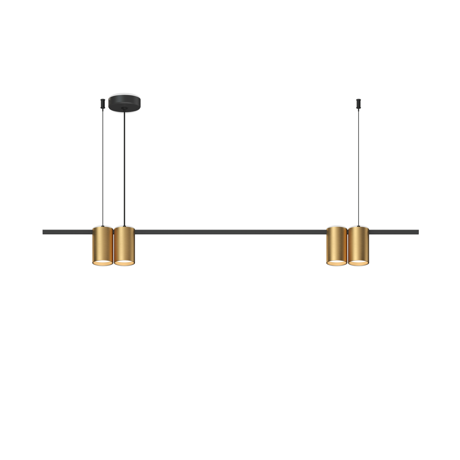 DK4061-BK+SG Подвесной светильник ORBIT, IP20, 4xGU10 LED до 15 Вт, черный + сатинированное золото, алюминий