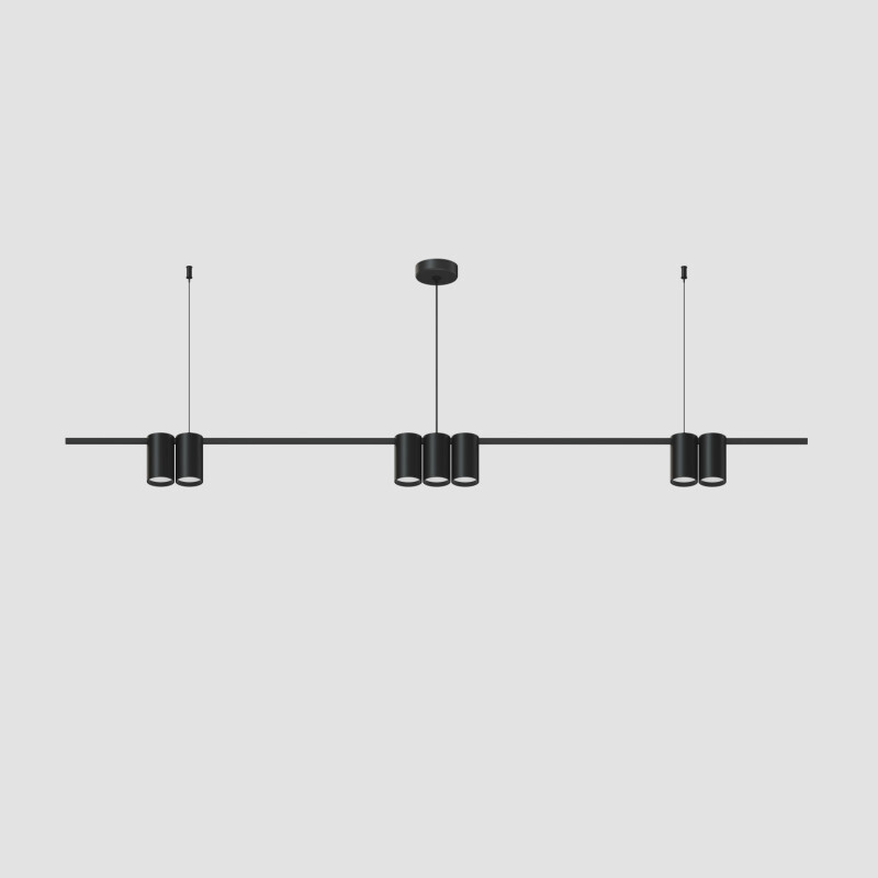 DK4063-BK Подвесной светильник ORBIT, IP20, 7xGU10 LED до 15 Вт, черный матовый, алюминий